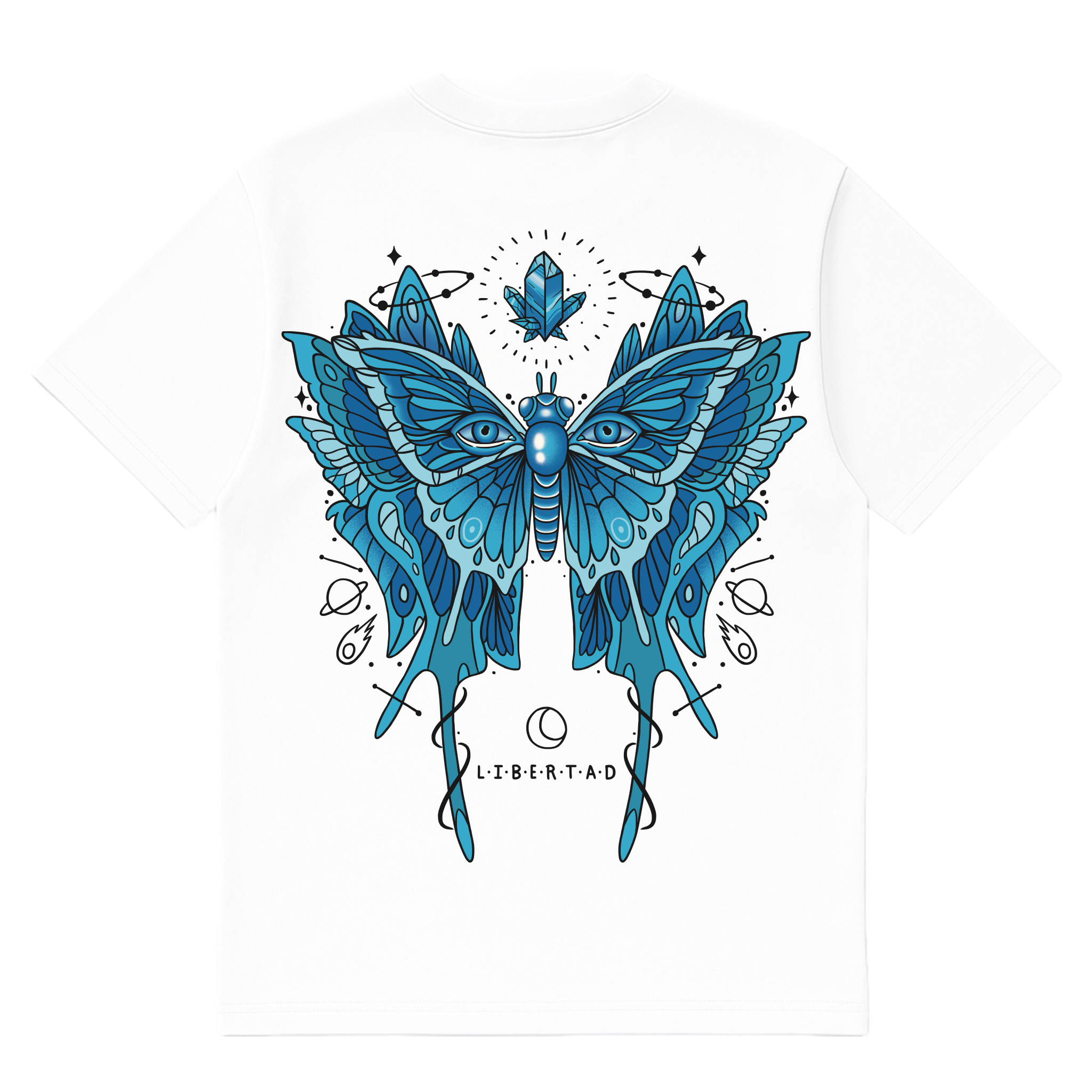 Camiseta Cubica Unconventional Libertad espalda blanco