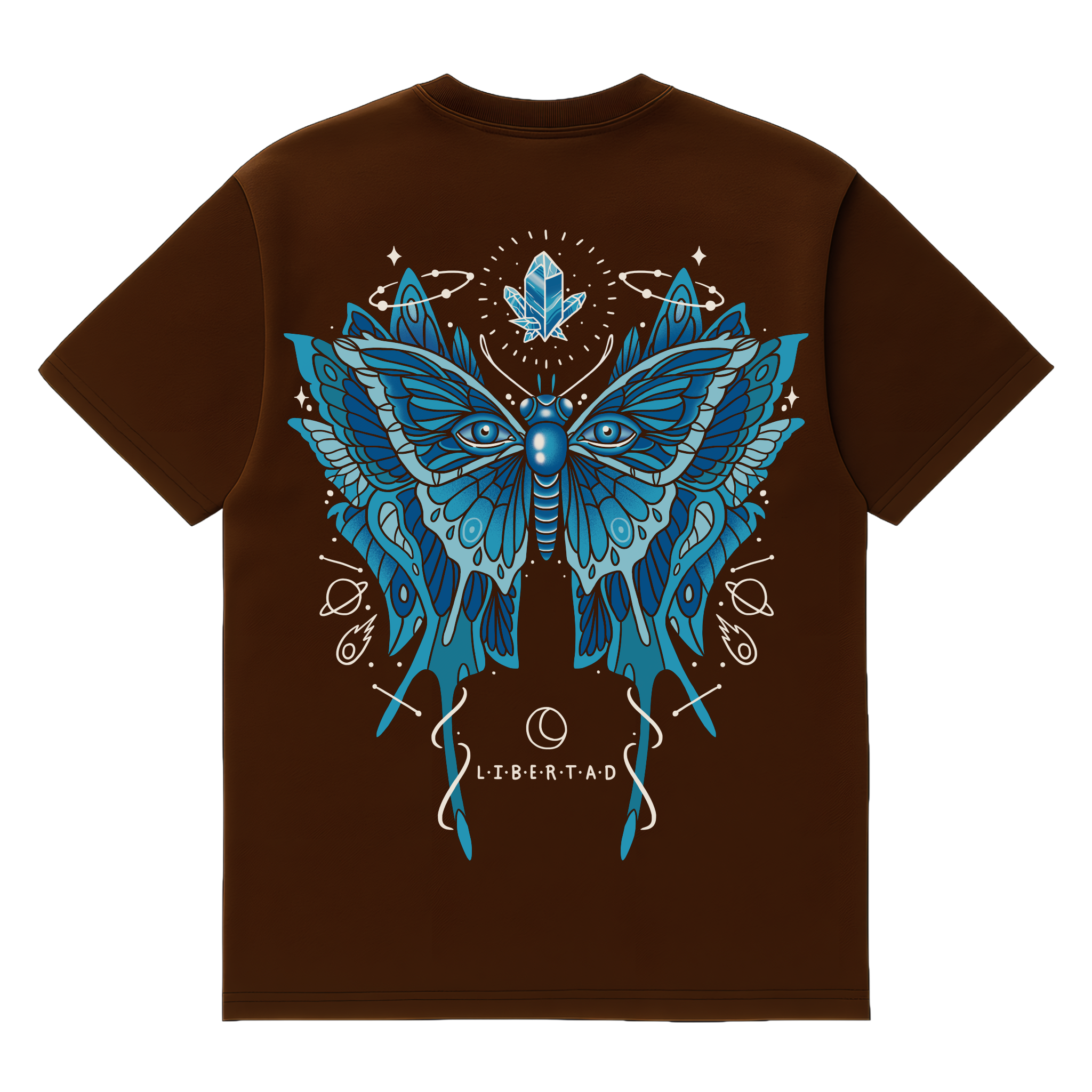 Camiseta Cubica Unconventional Libertad espalda cafe