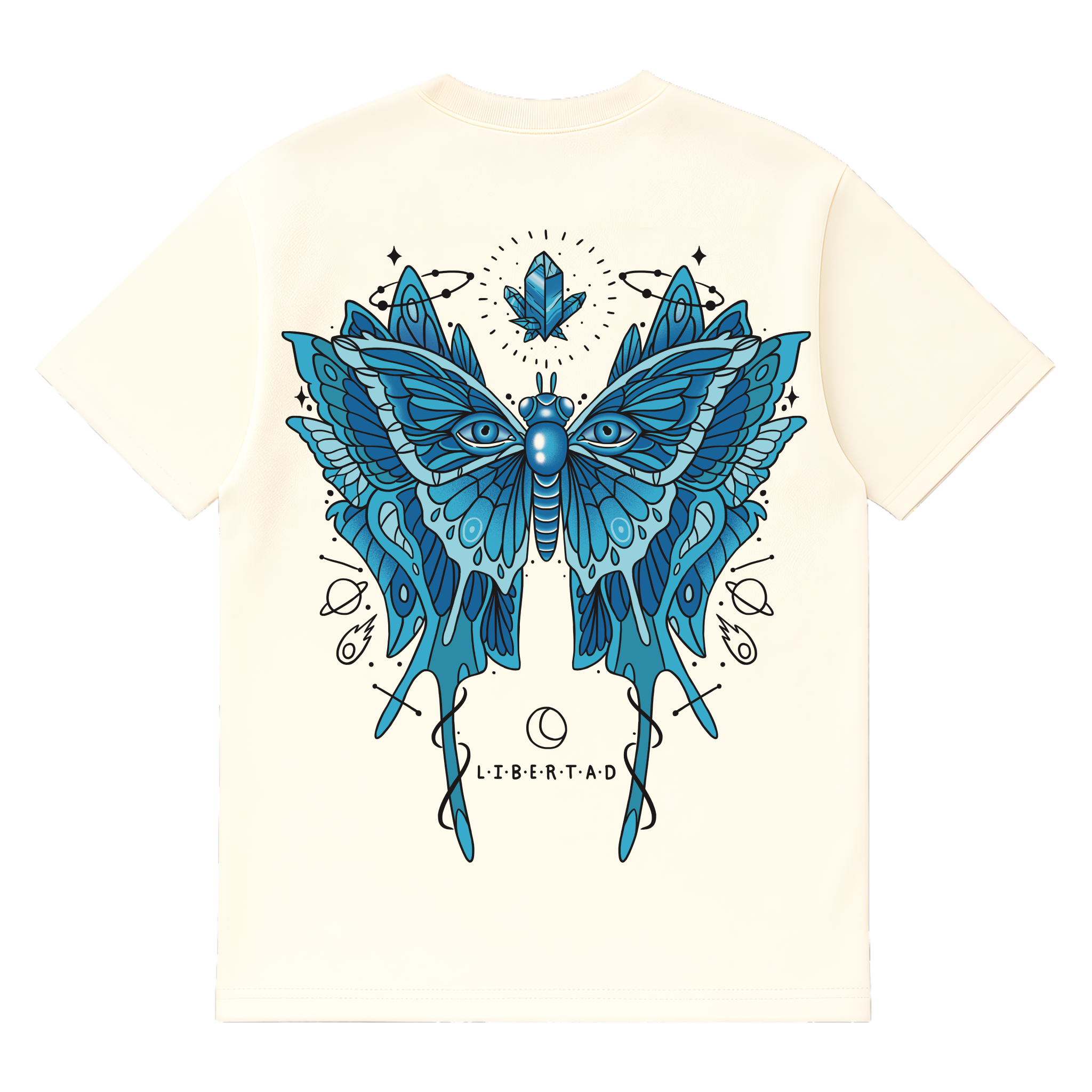 Camiseta Cubica Unconventional Libertad espalda vainilla
