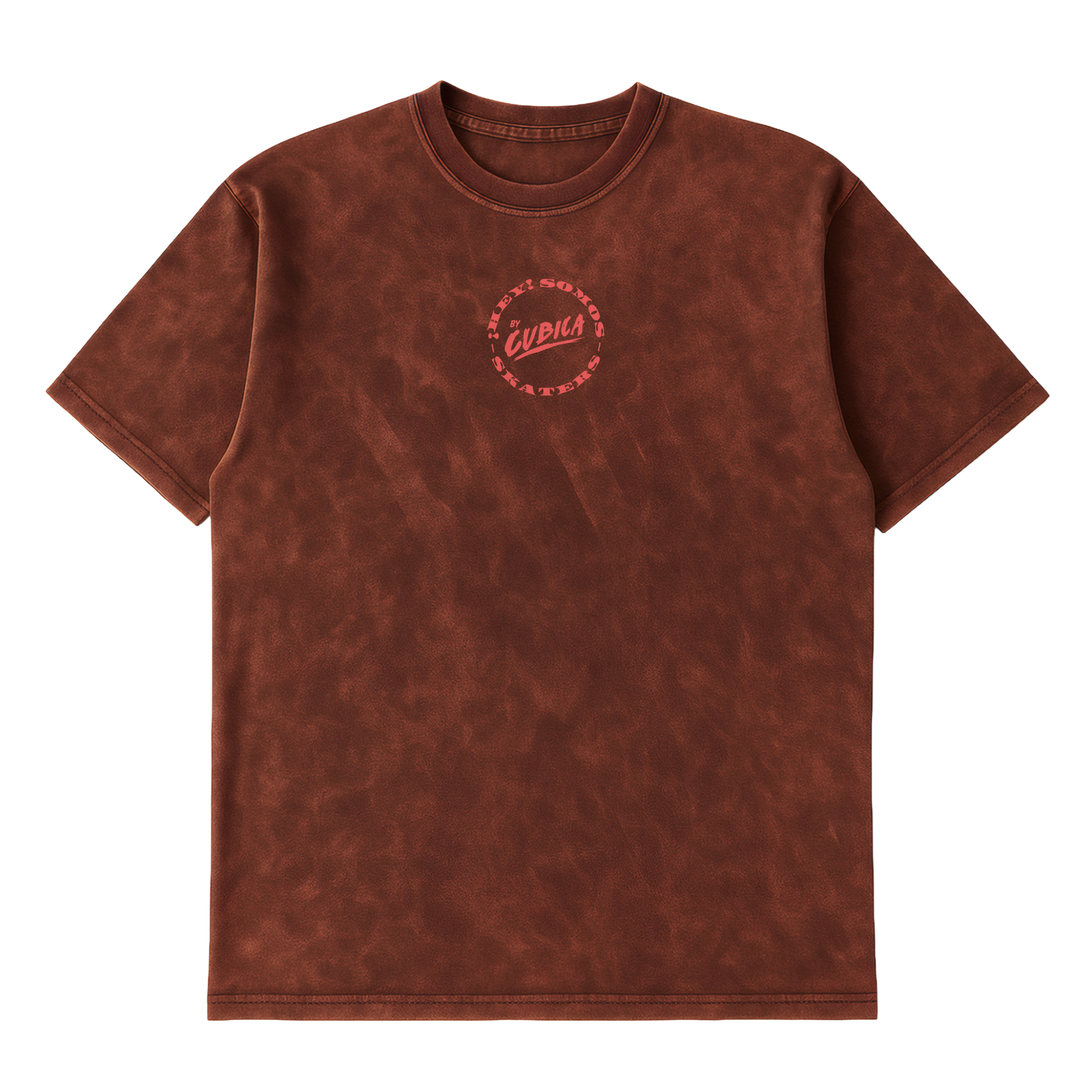 Camiseta Cubica Somos Skates Washed cafe frente