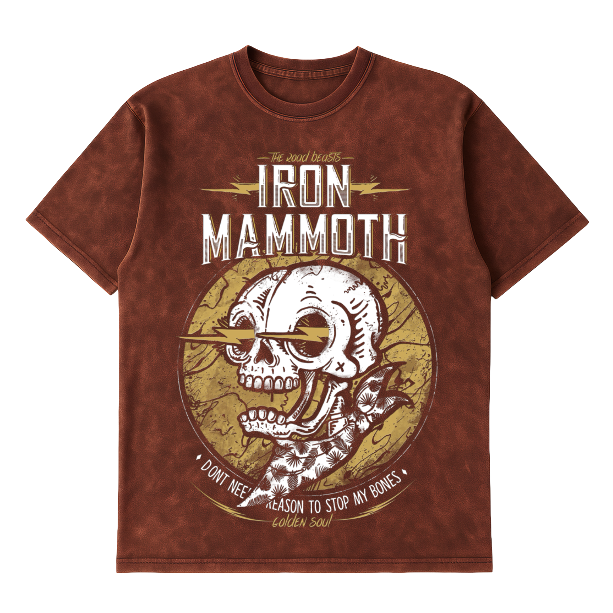 Camiseta Cubica Iron Mammoth Washed frente cafe