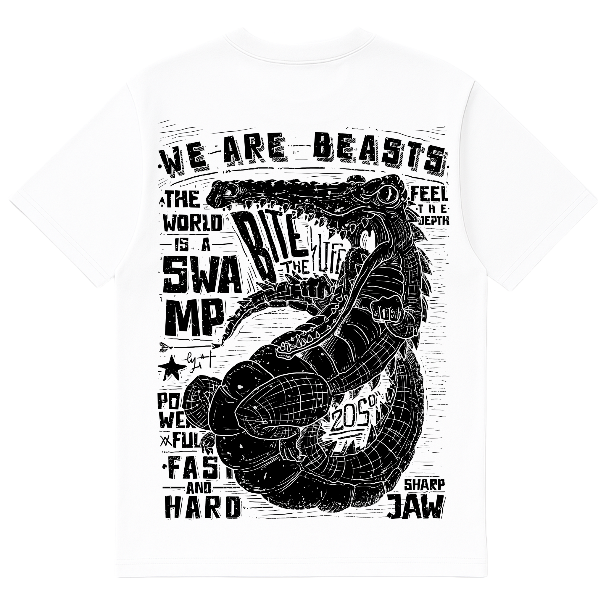 Camiseta Cubica We are beasts Cocodrile espalda
