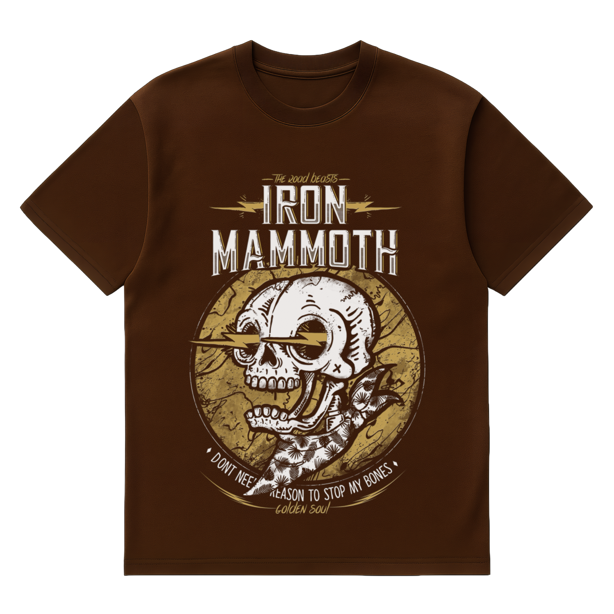 Camiseta Cubica Iron Mammoth Original frente cafe