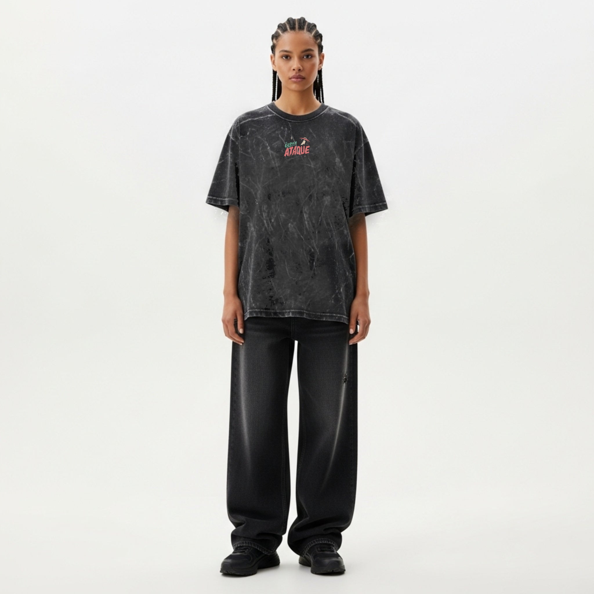 Camiseta Cubica Ataque Washed Oversize