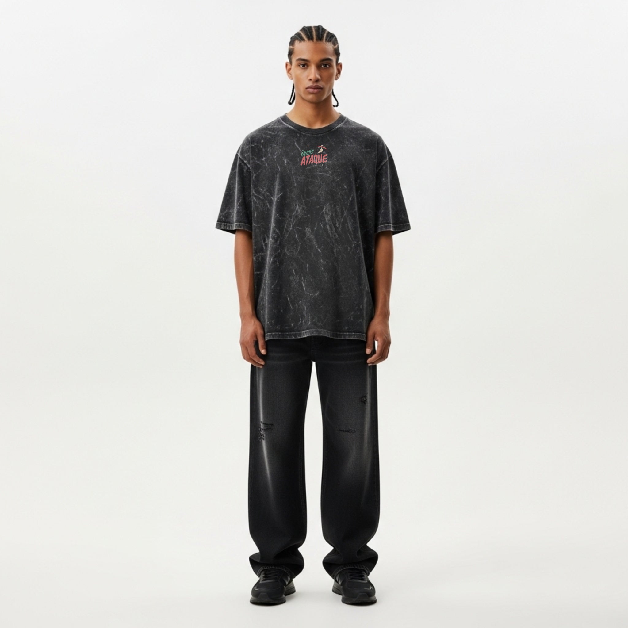 Camiseta Cubica Ataque Alien Washed