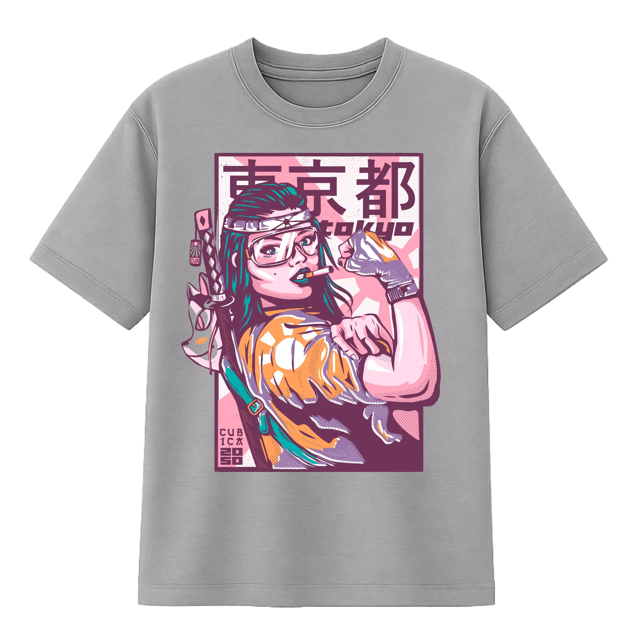 Camiseta Cubica Tokyo Neon 2050 (F)