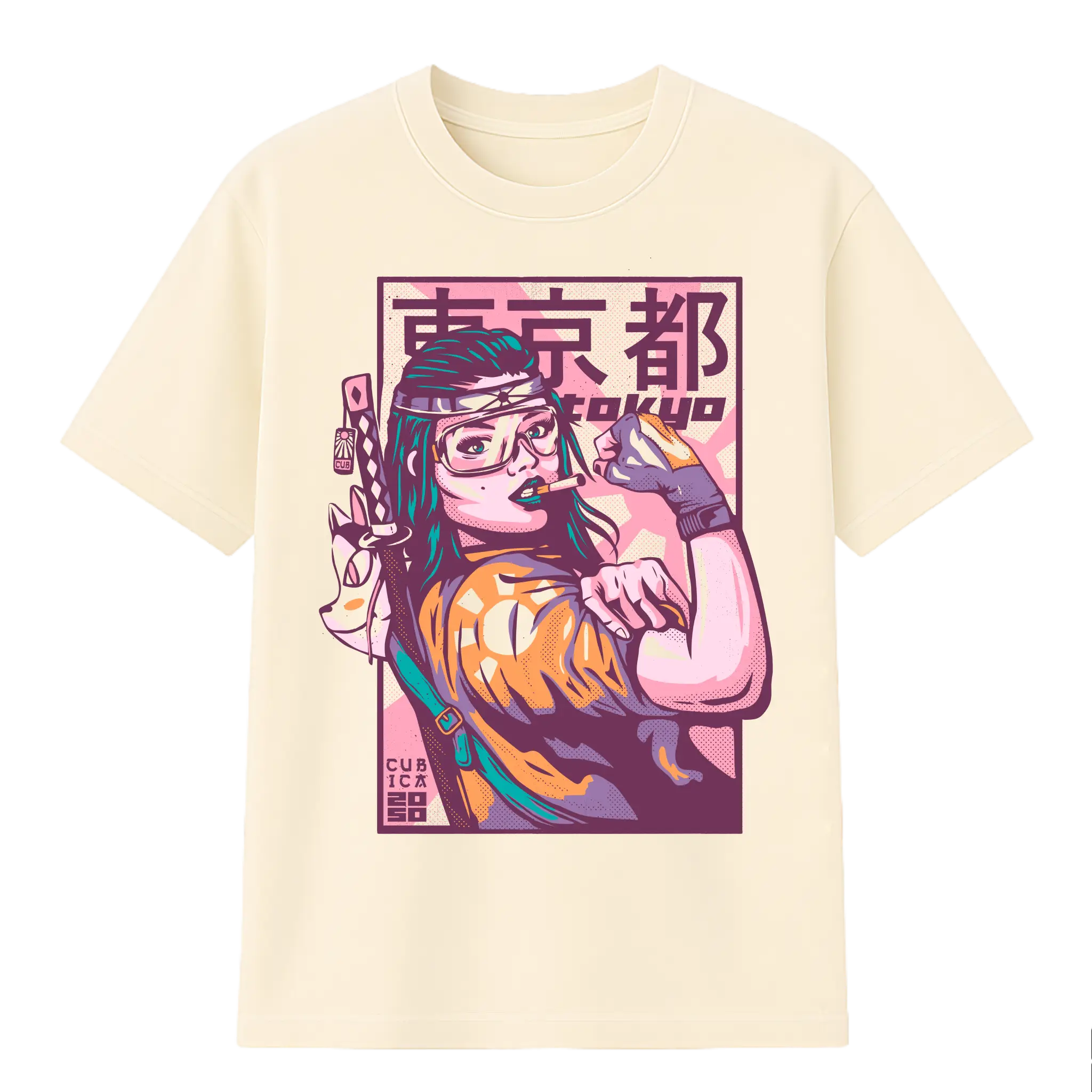 Camiseta Cubica Tokyo Neon 2050 (F)