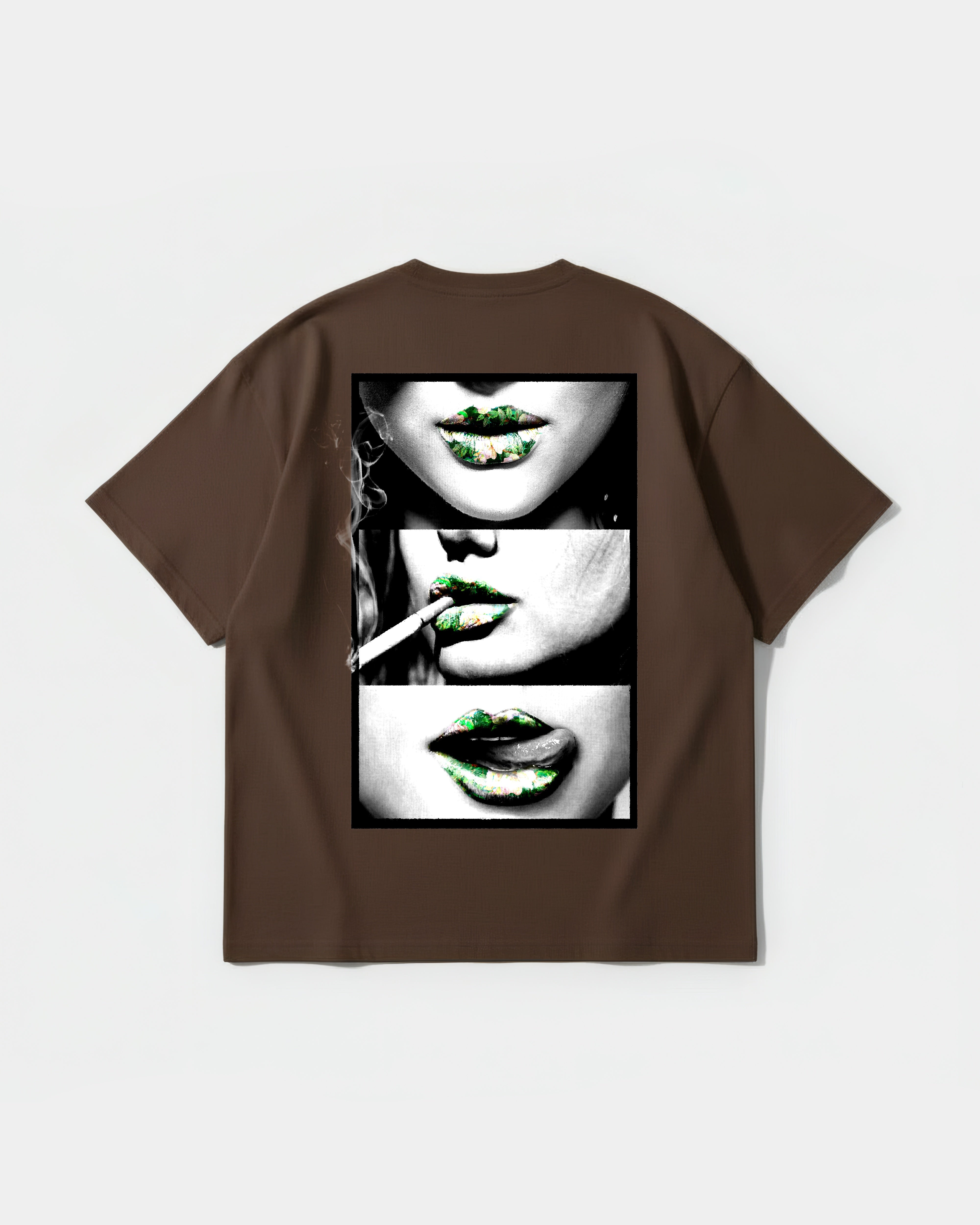 Camiseta Green Kisses Big Back Oversize Basic Marron