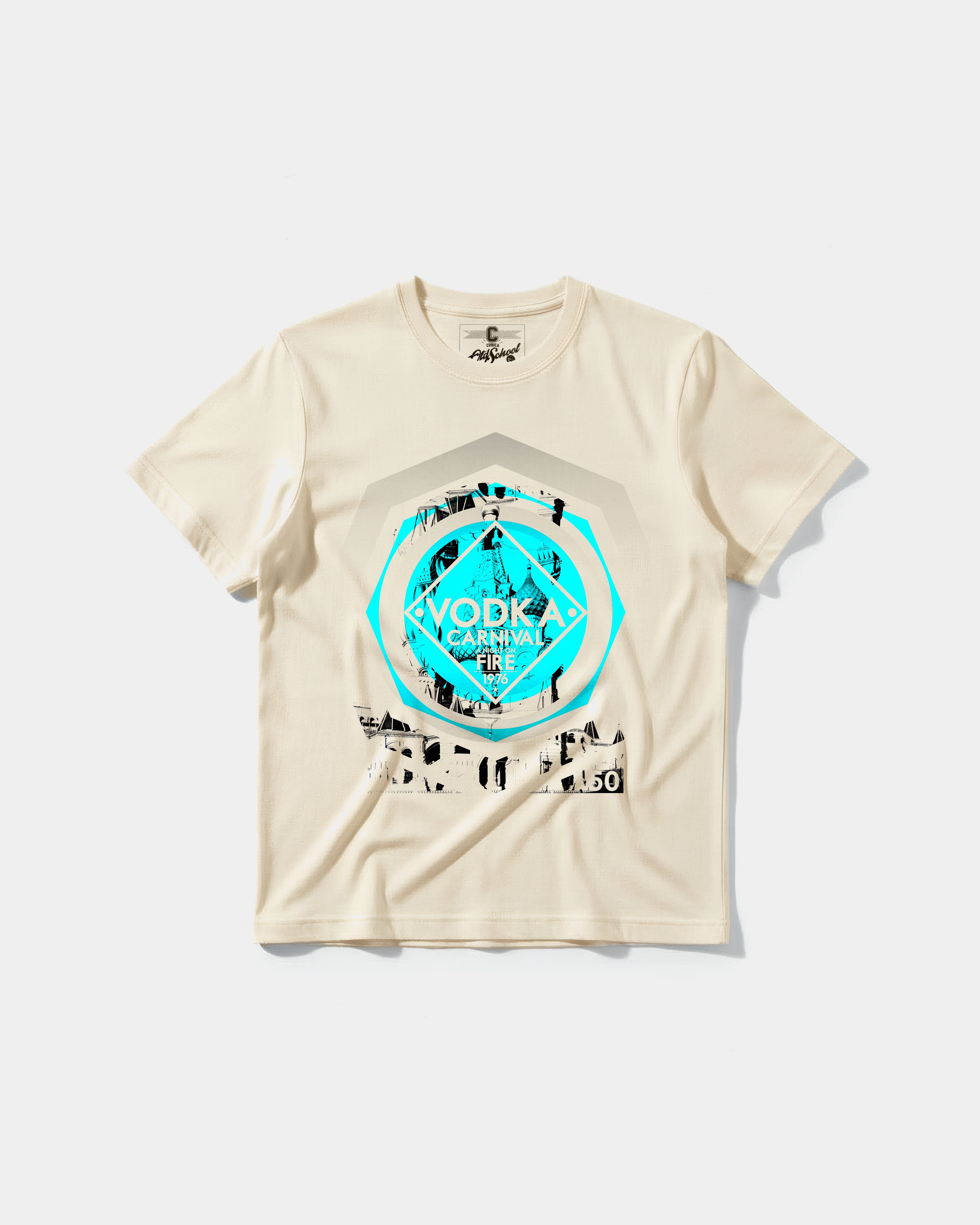Camiseta Vodka Big Front Regular Basic Beige