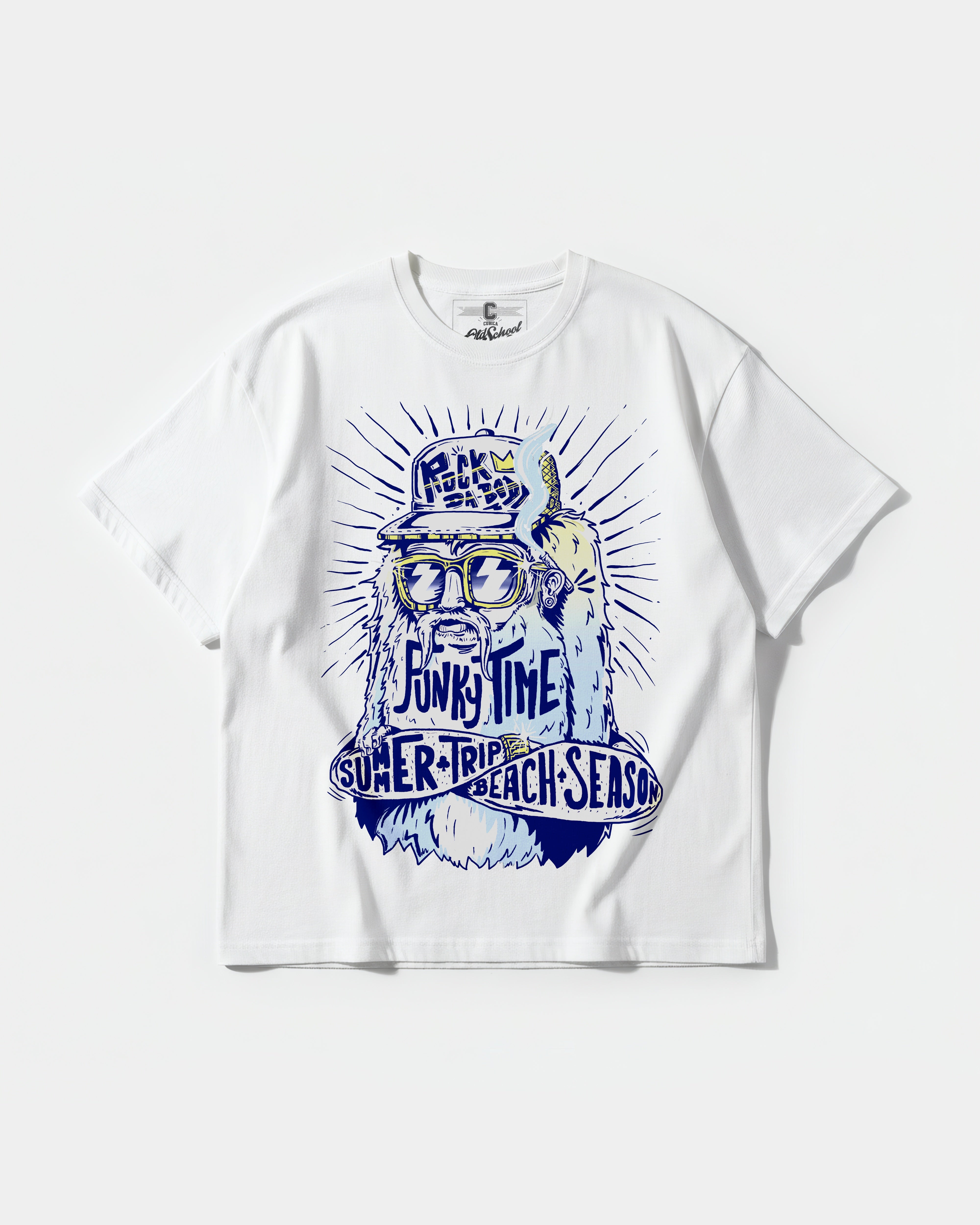 Camiseta Rock Da Body Big Front Oversize Basic Blanco