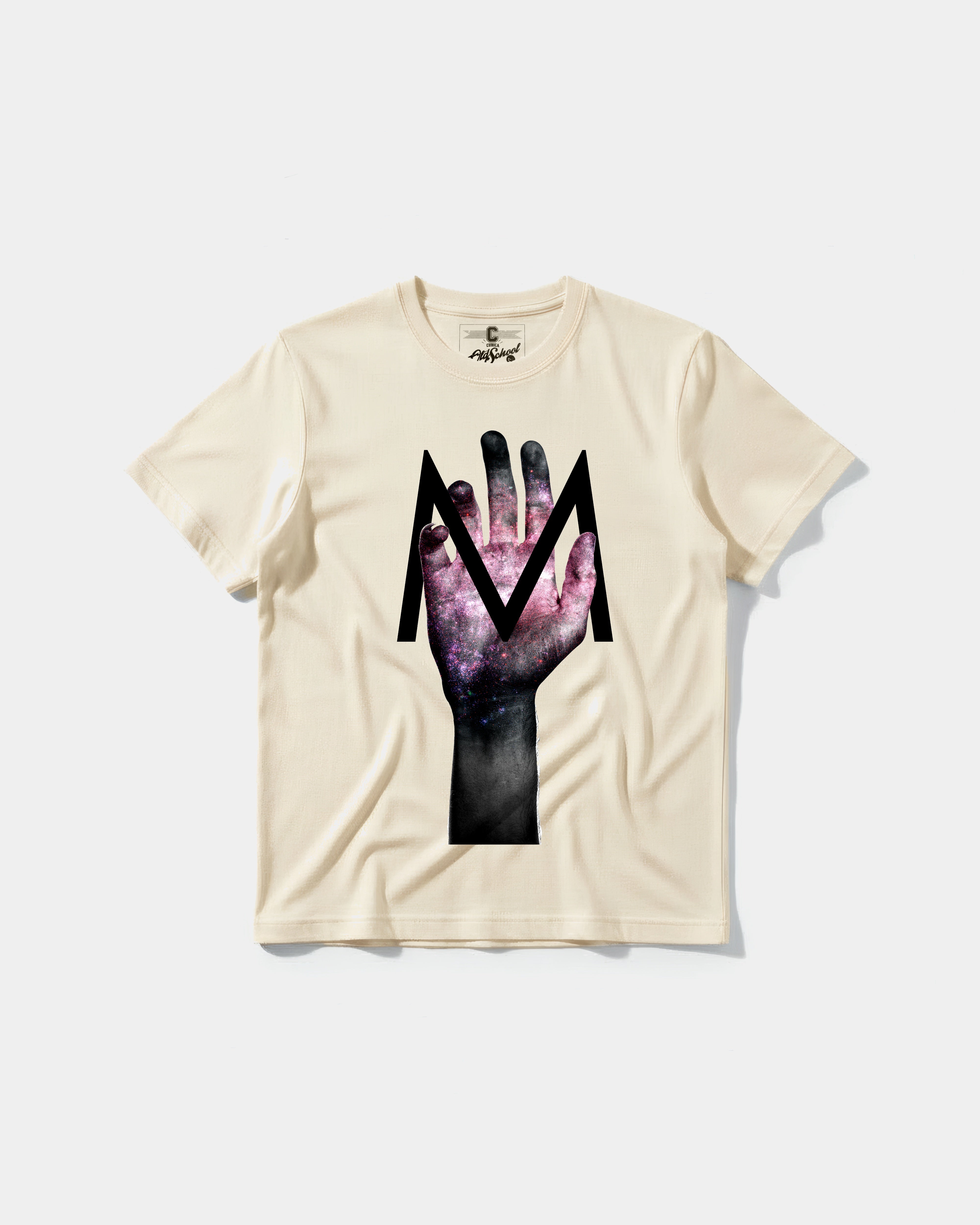 Camiseta Hands M Big Front Regular Basic Beige