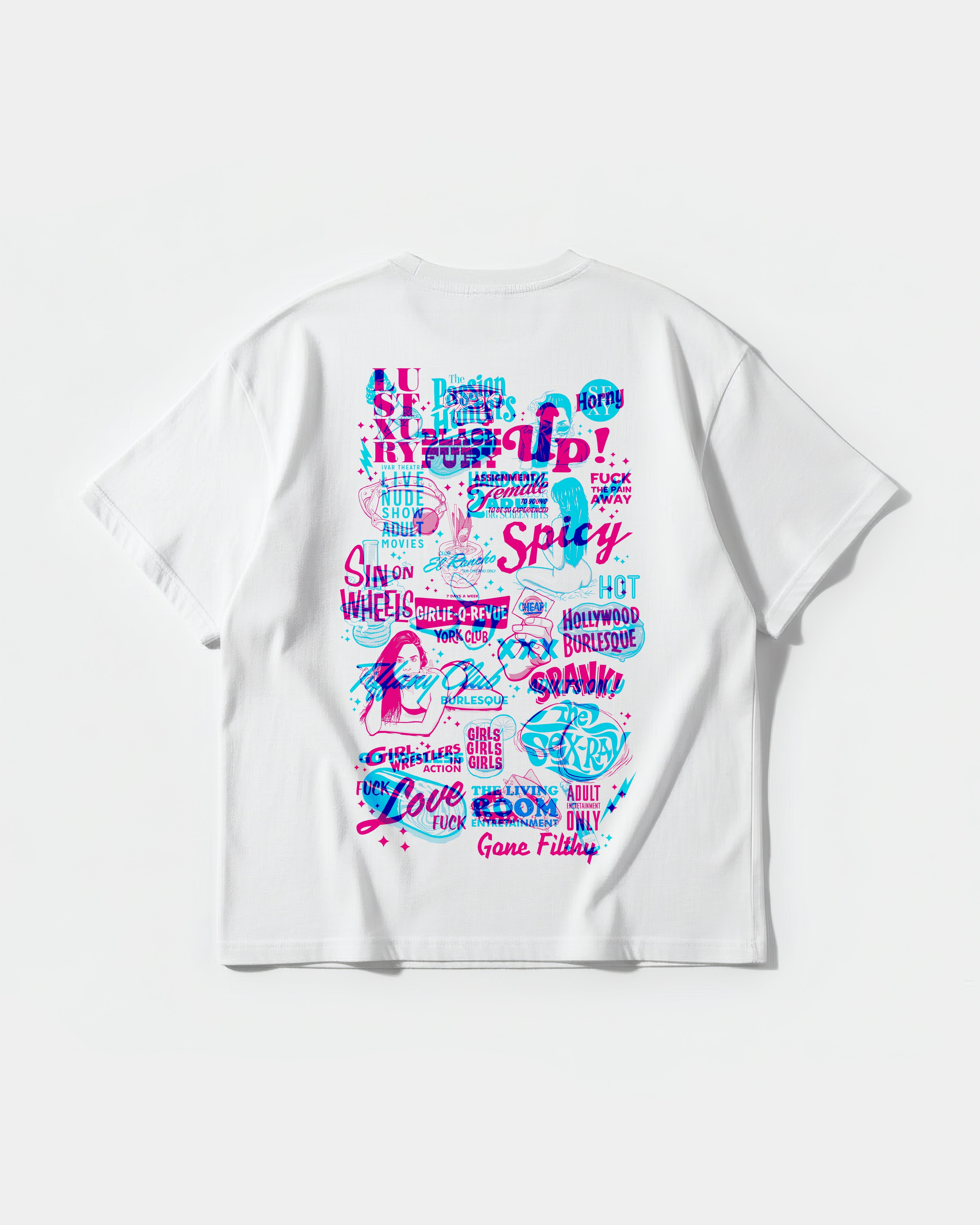 Camiseta Spicy Girl Big Back Oversize Basic Blanco