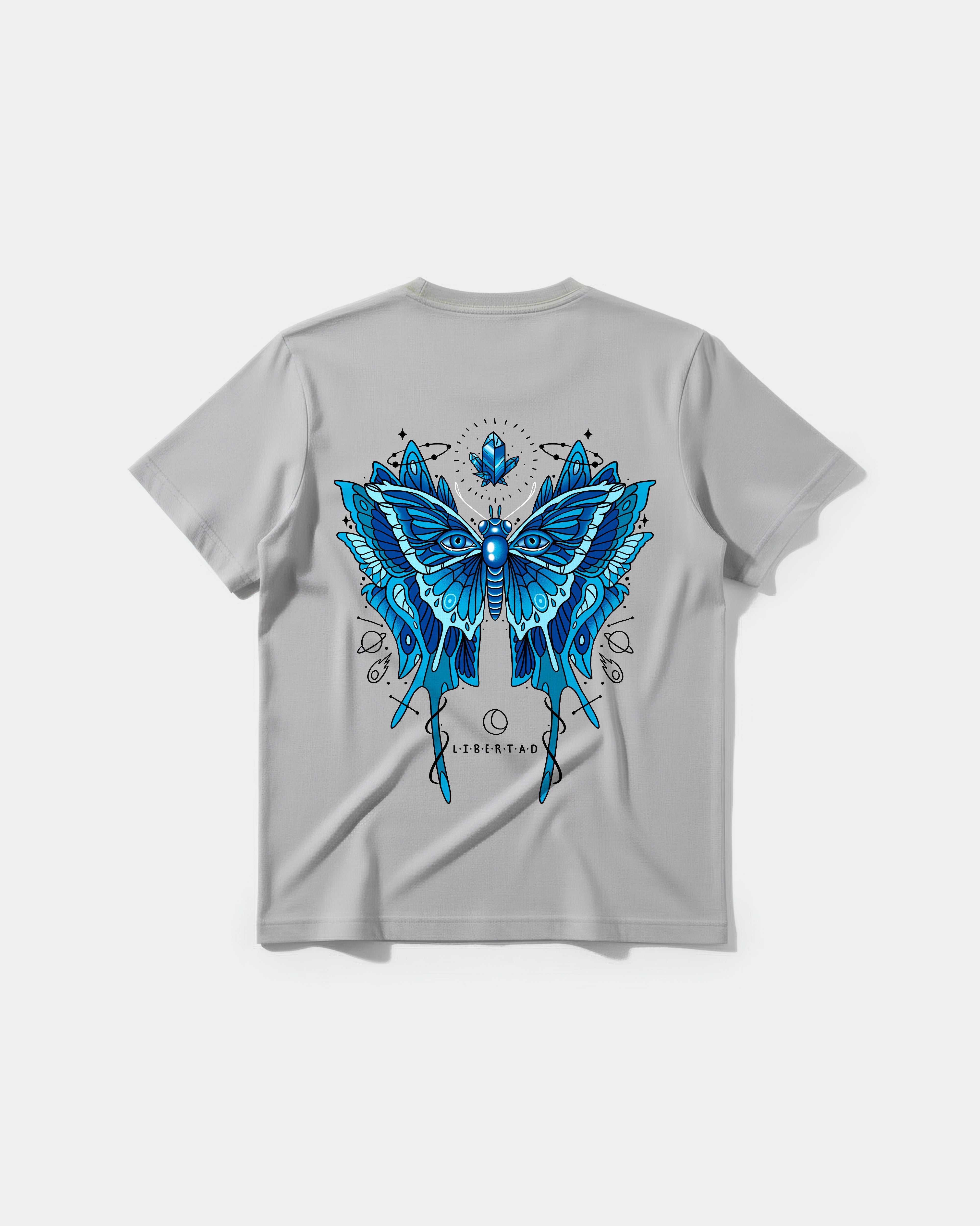 Camiseta Libertad White Pocket Front Regular Basic Gris