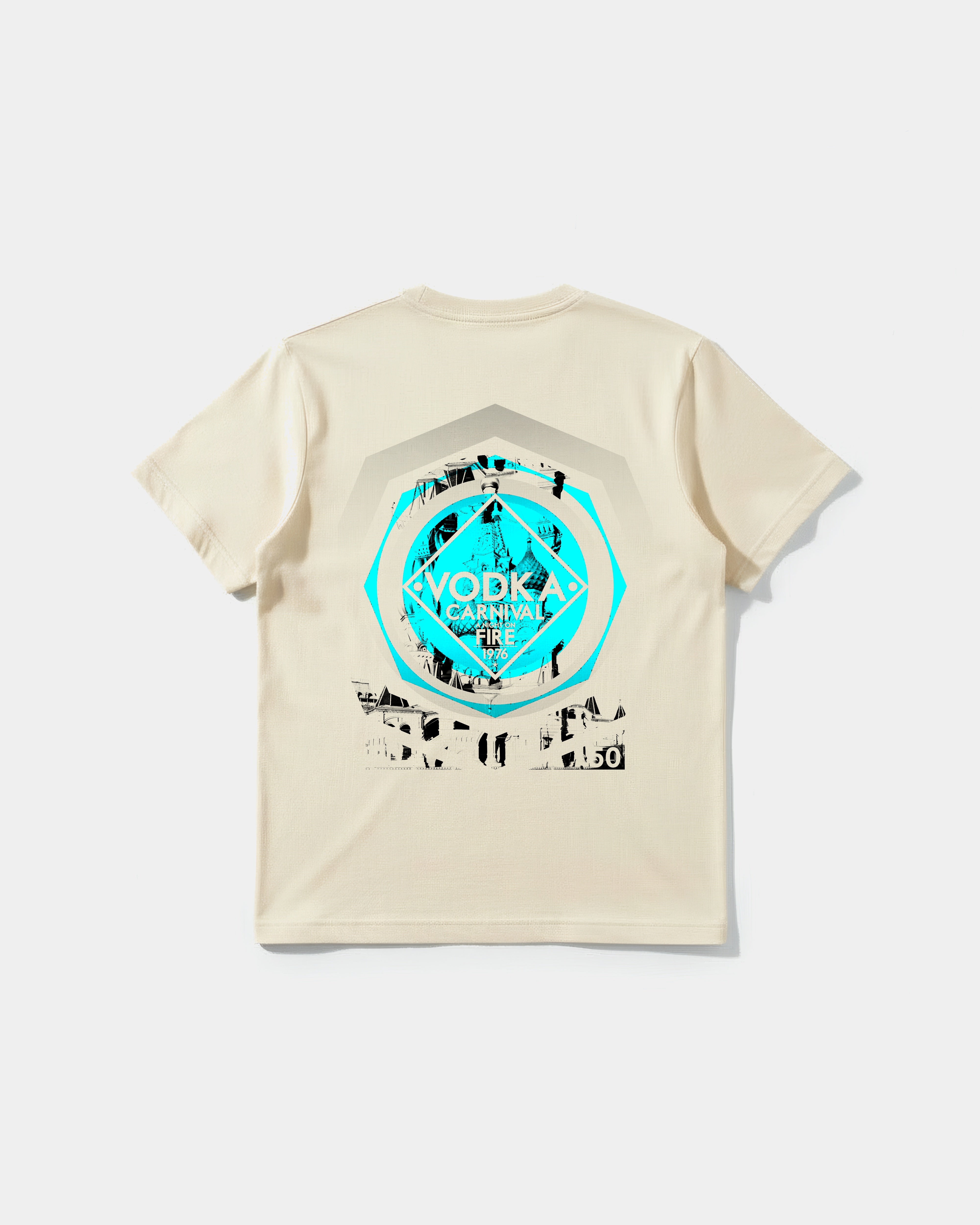 Camiseta Vodka Big Back Regular Basic Beige
