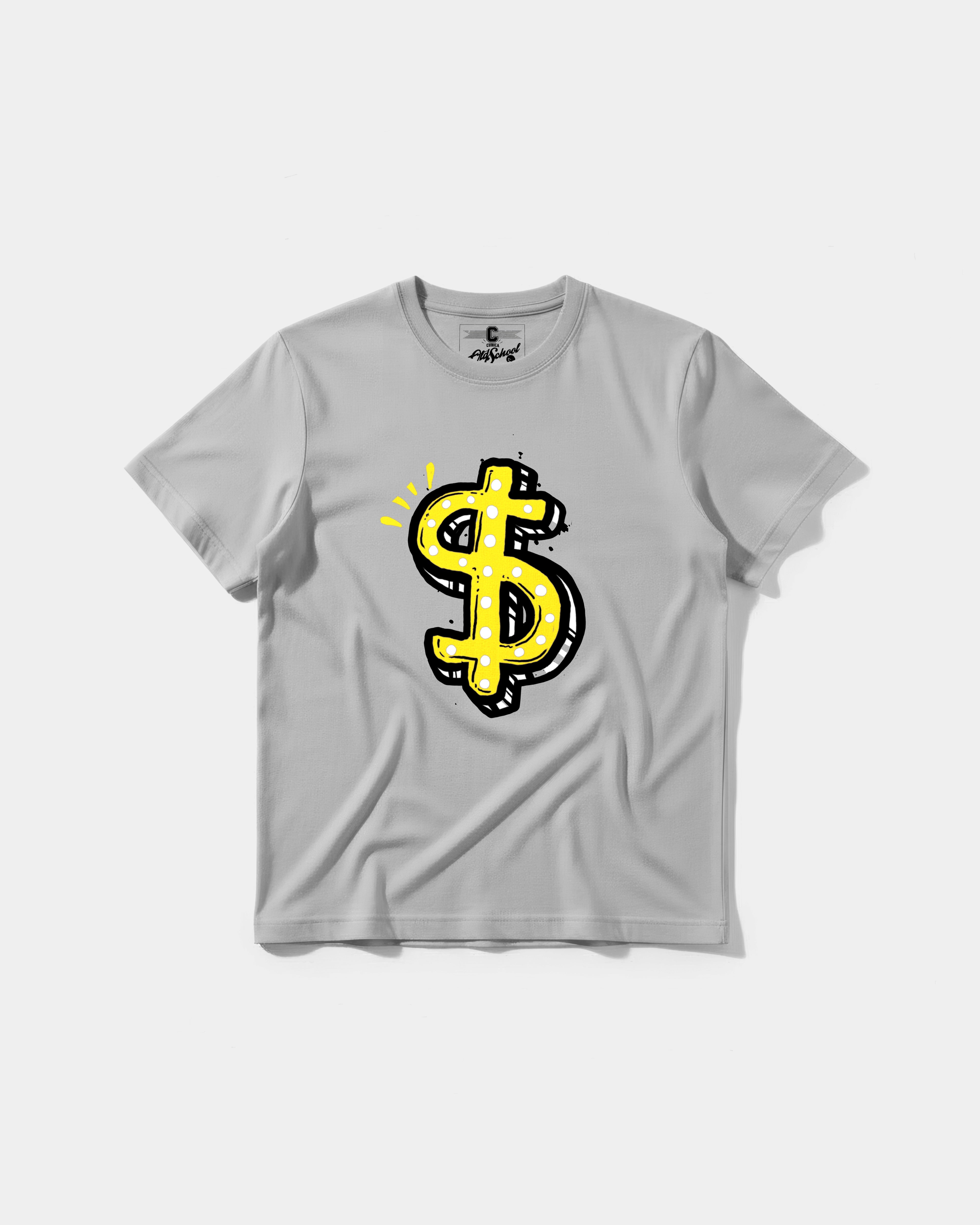 Camiseta Money Money Big Front Regular Basic Gris