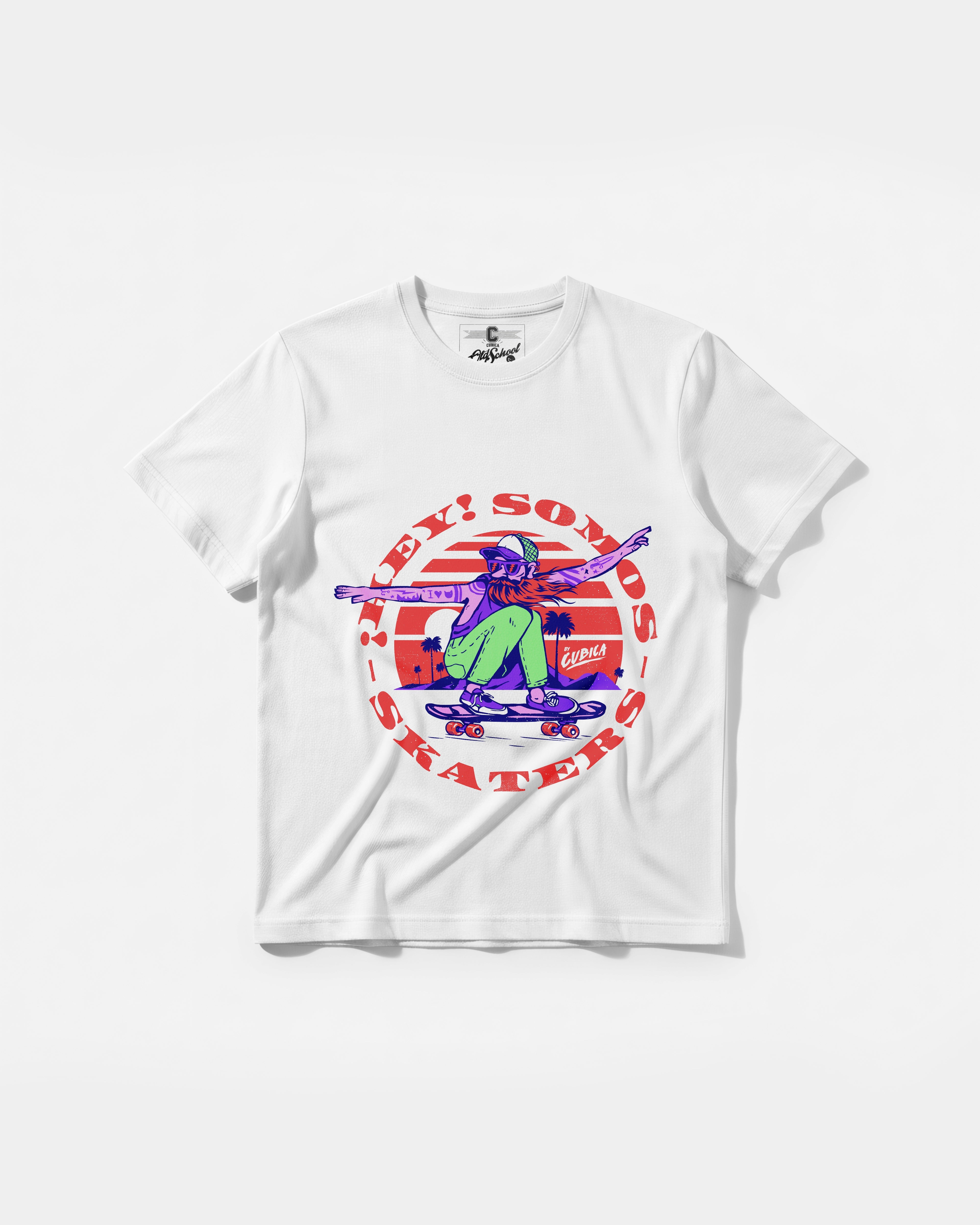 Camiseta Somos Skaters Big Front Regular Basic Blanco