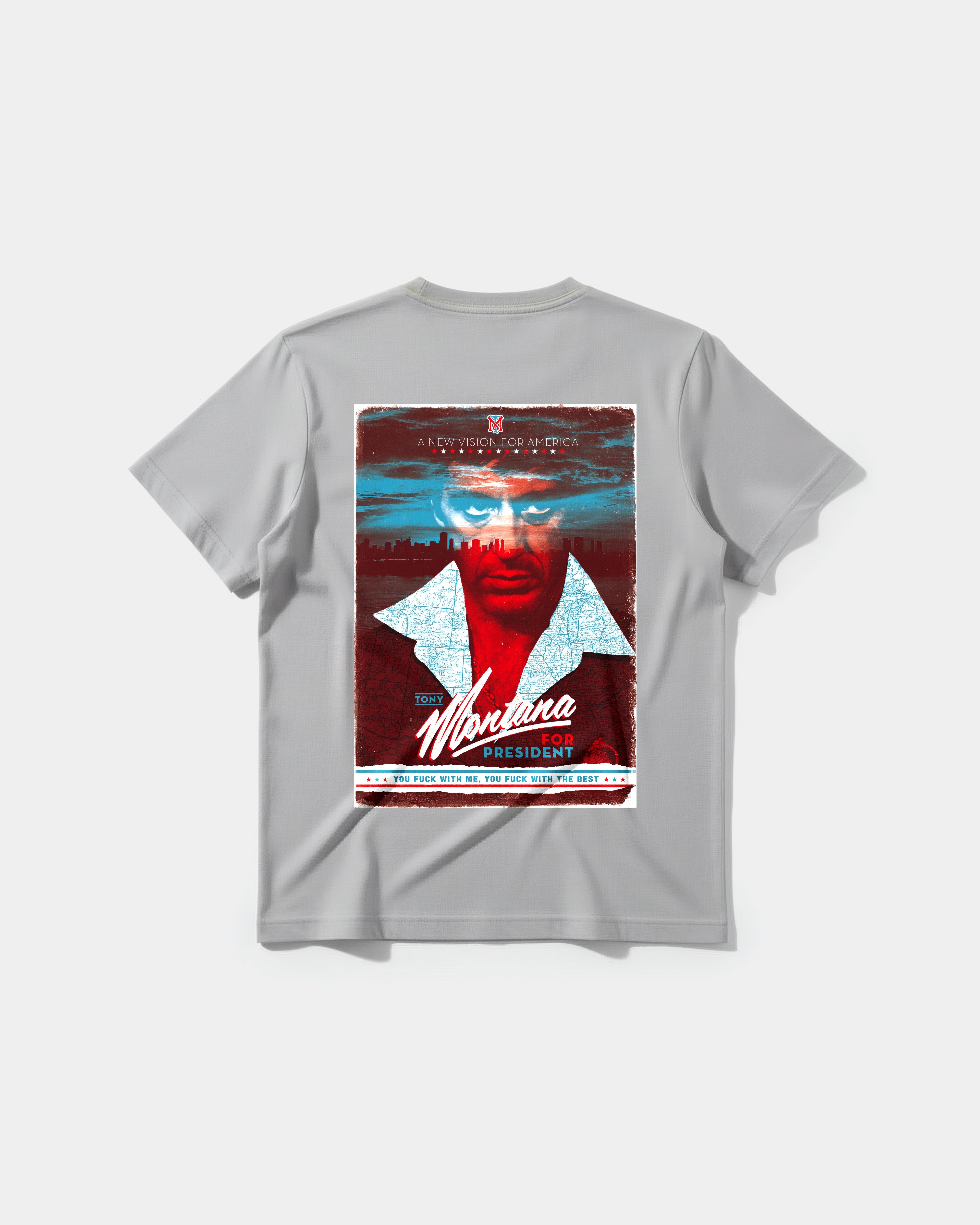 Camiseta Tony Montana Big Back Regular Basic Gris