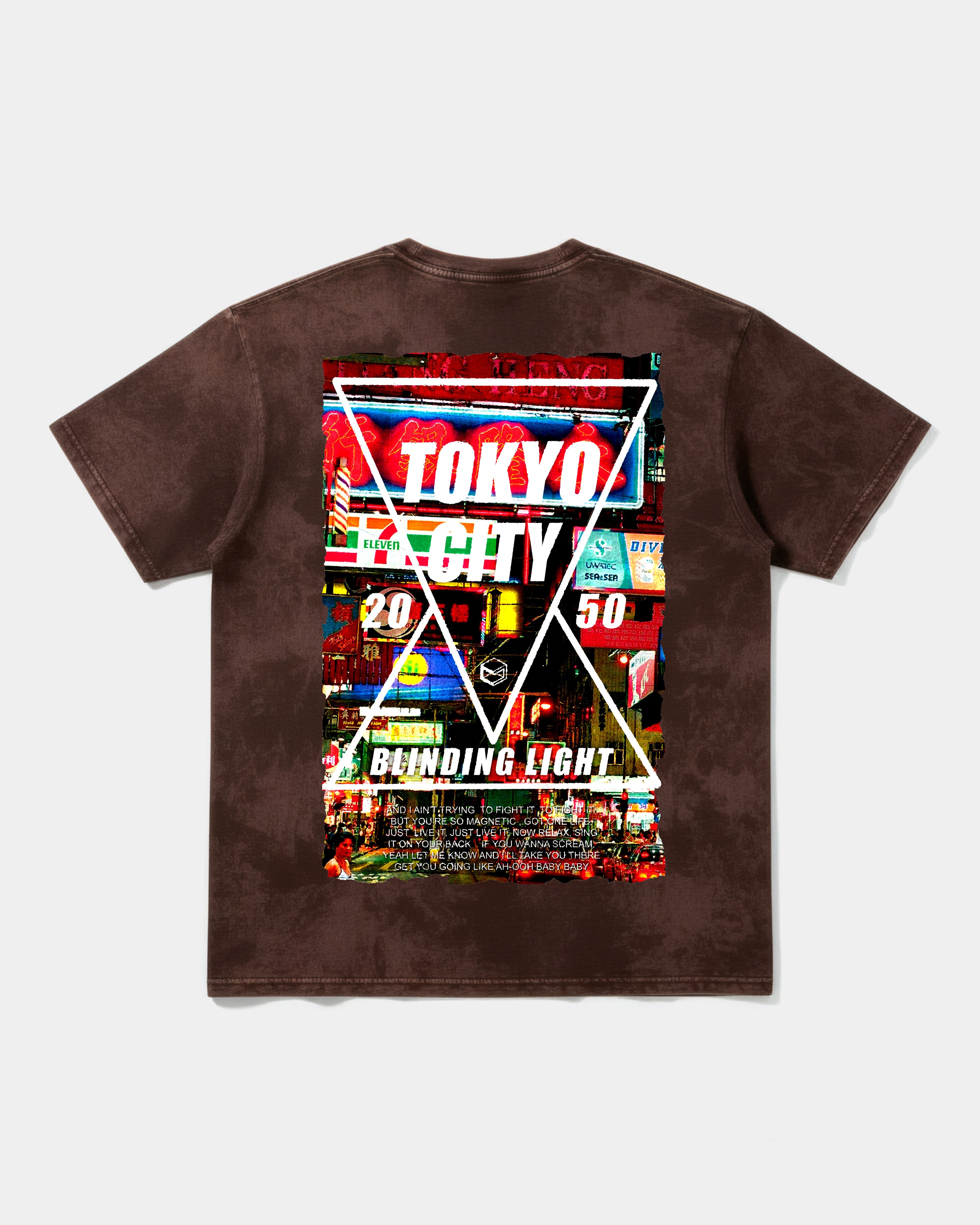 Camiseta Tokyo 2050 Big Back Oversize Acid Marron
