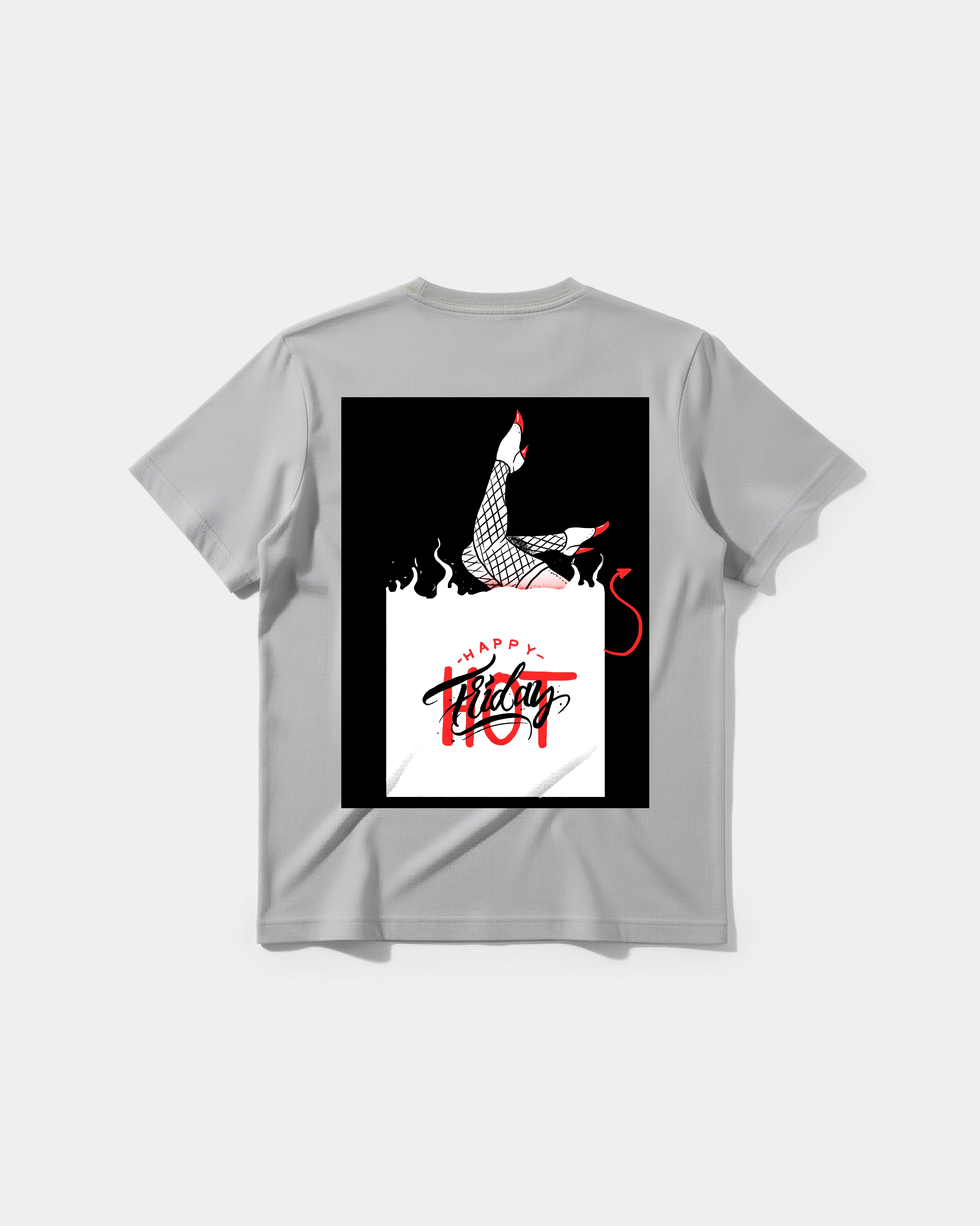 Camiseta Hot Friday White Big Back Regular Basic Gris