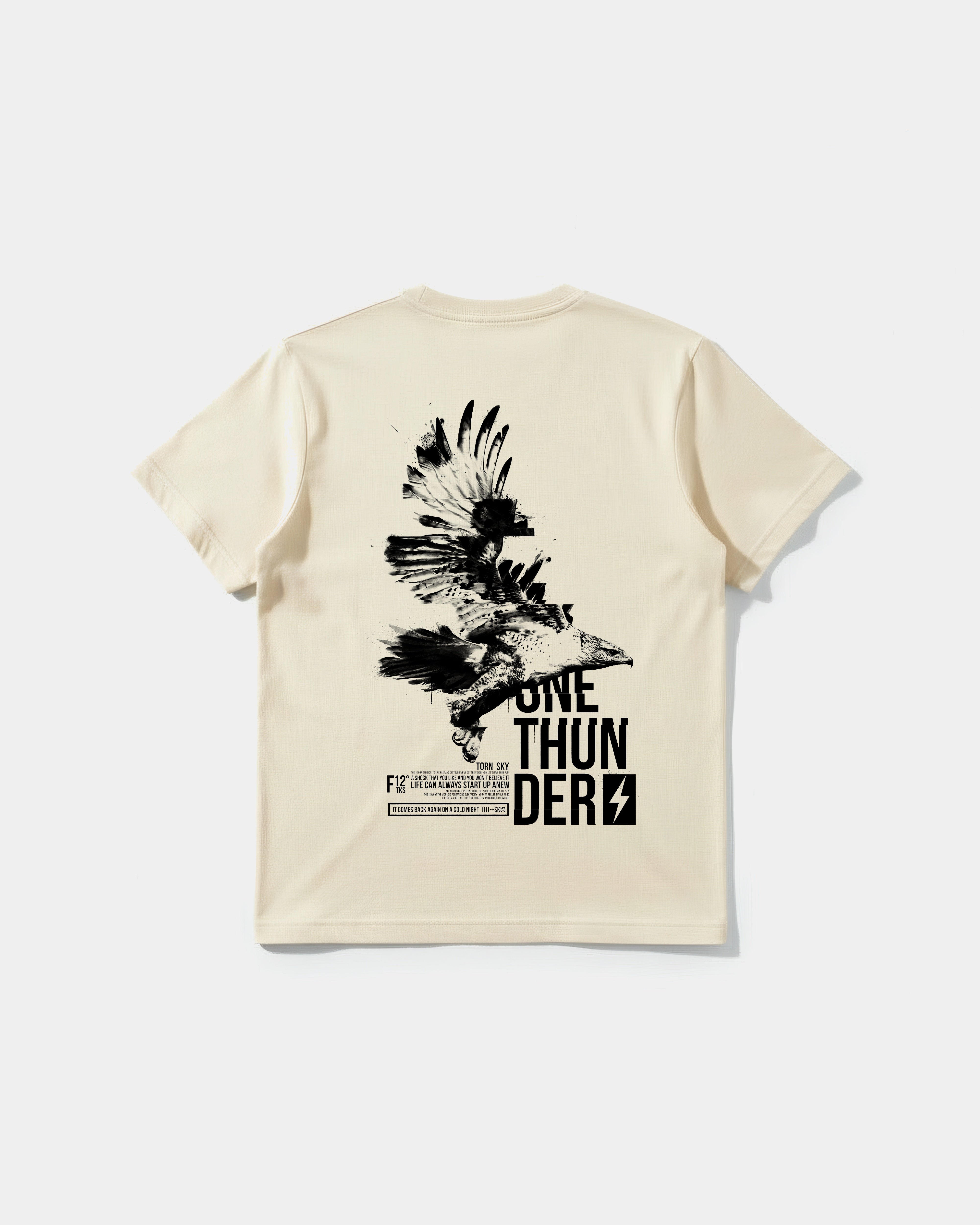 Camiseta One Thunder Big Back Regular Basic Beige