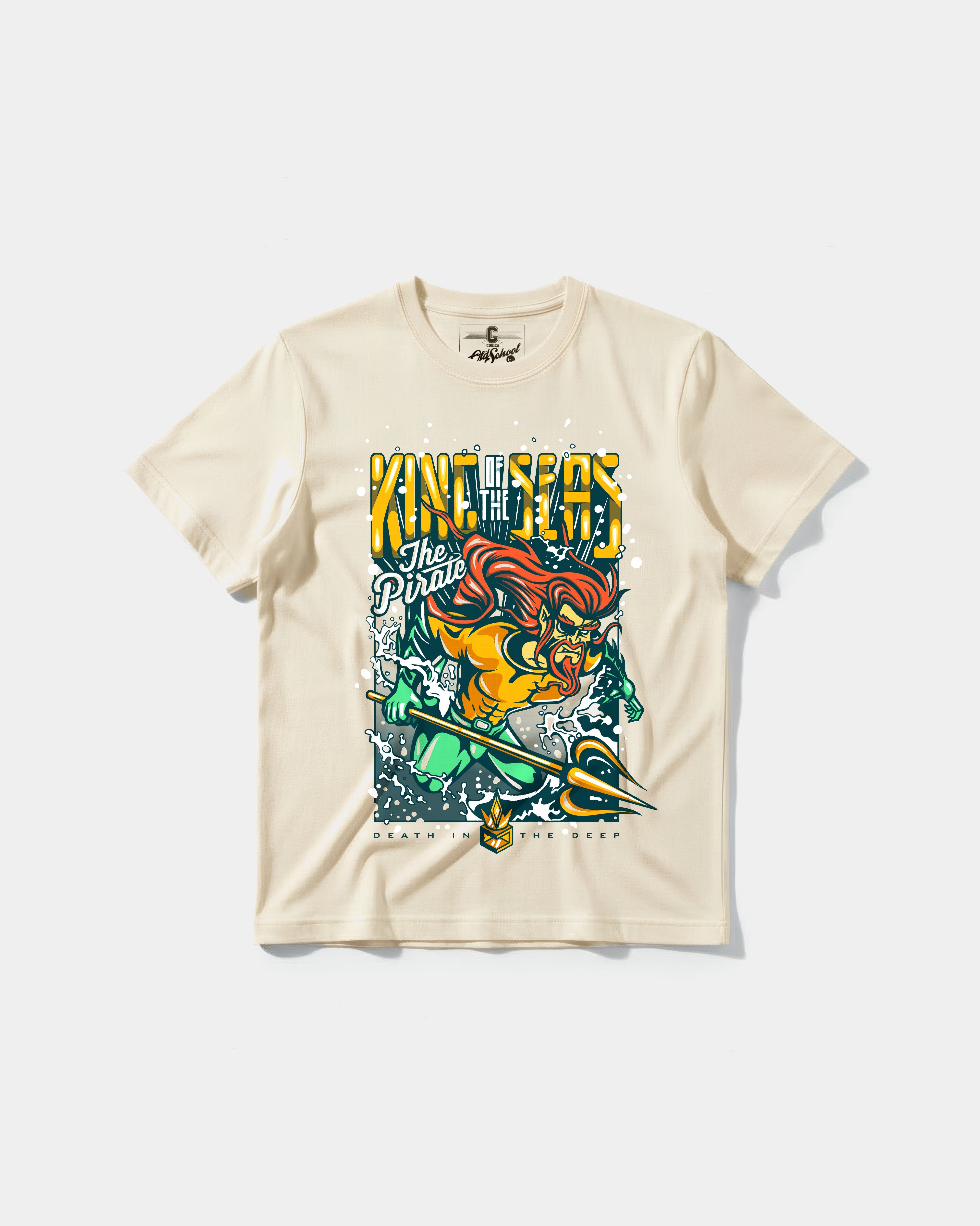 Camiseta King Of Seas Big Front Regular Basic Beige