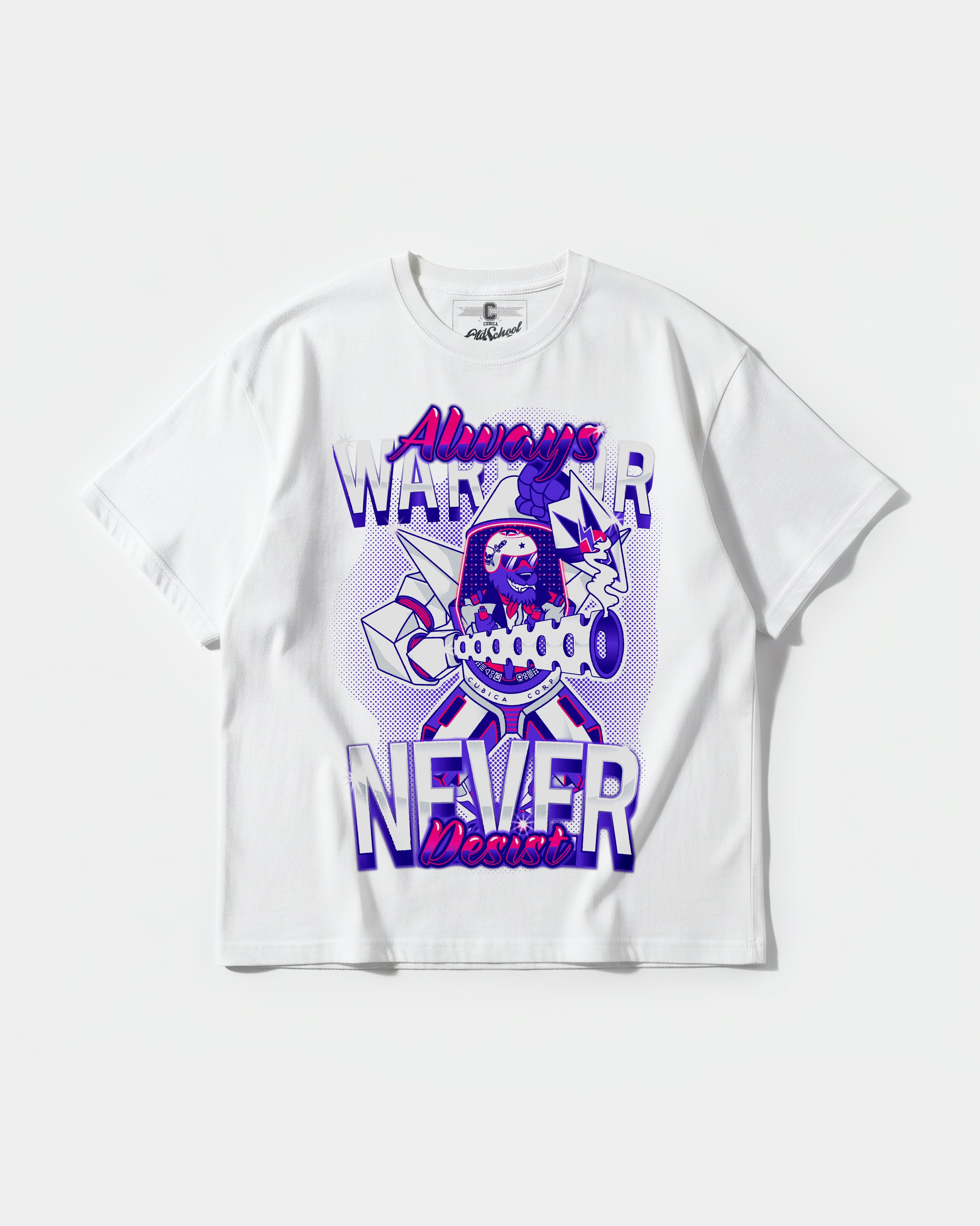 Camiseta Warrior Big Front Oversize Basic Blanco