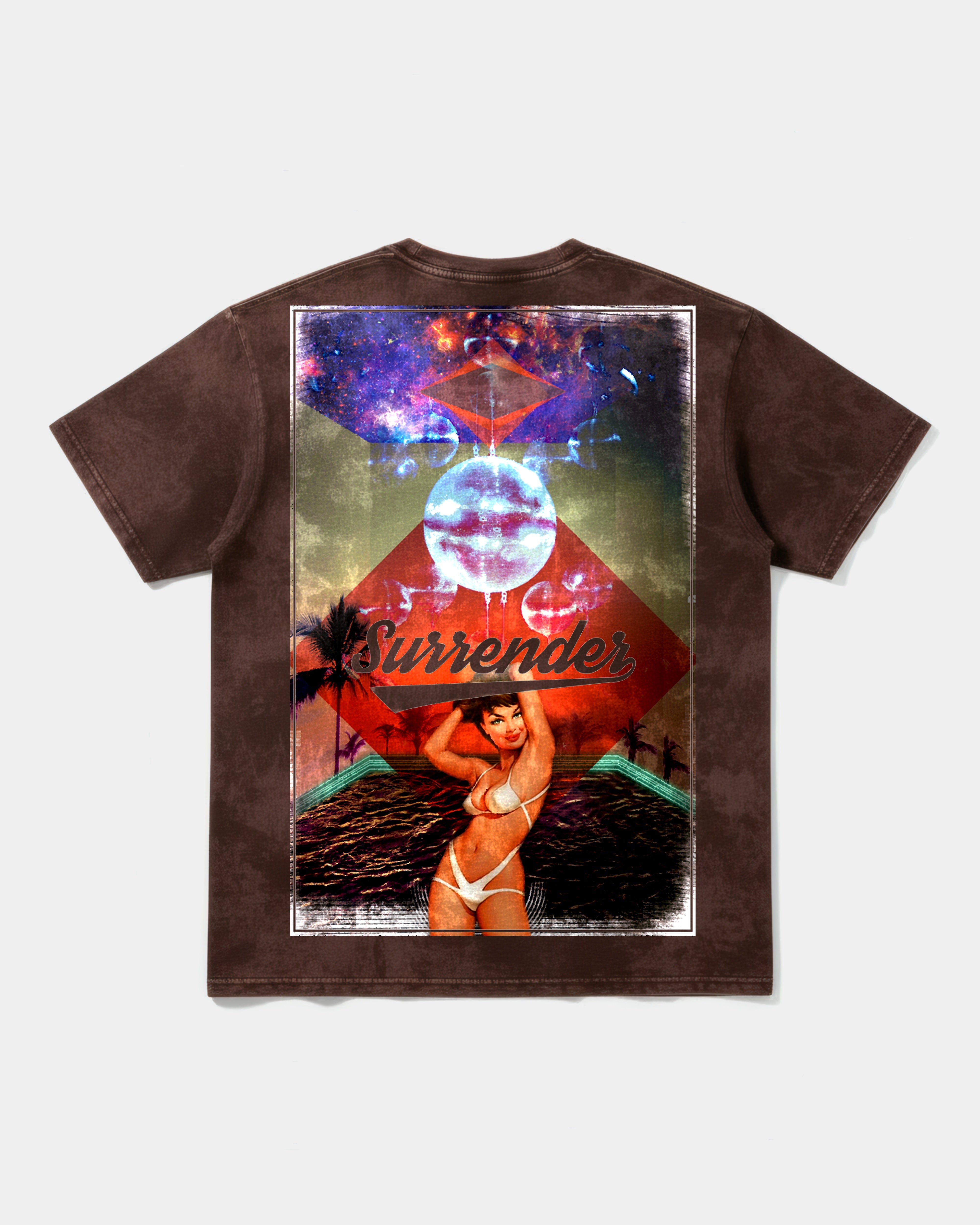 Camiseta Surrender Big Back Oversize Acid Marron