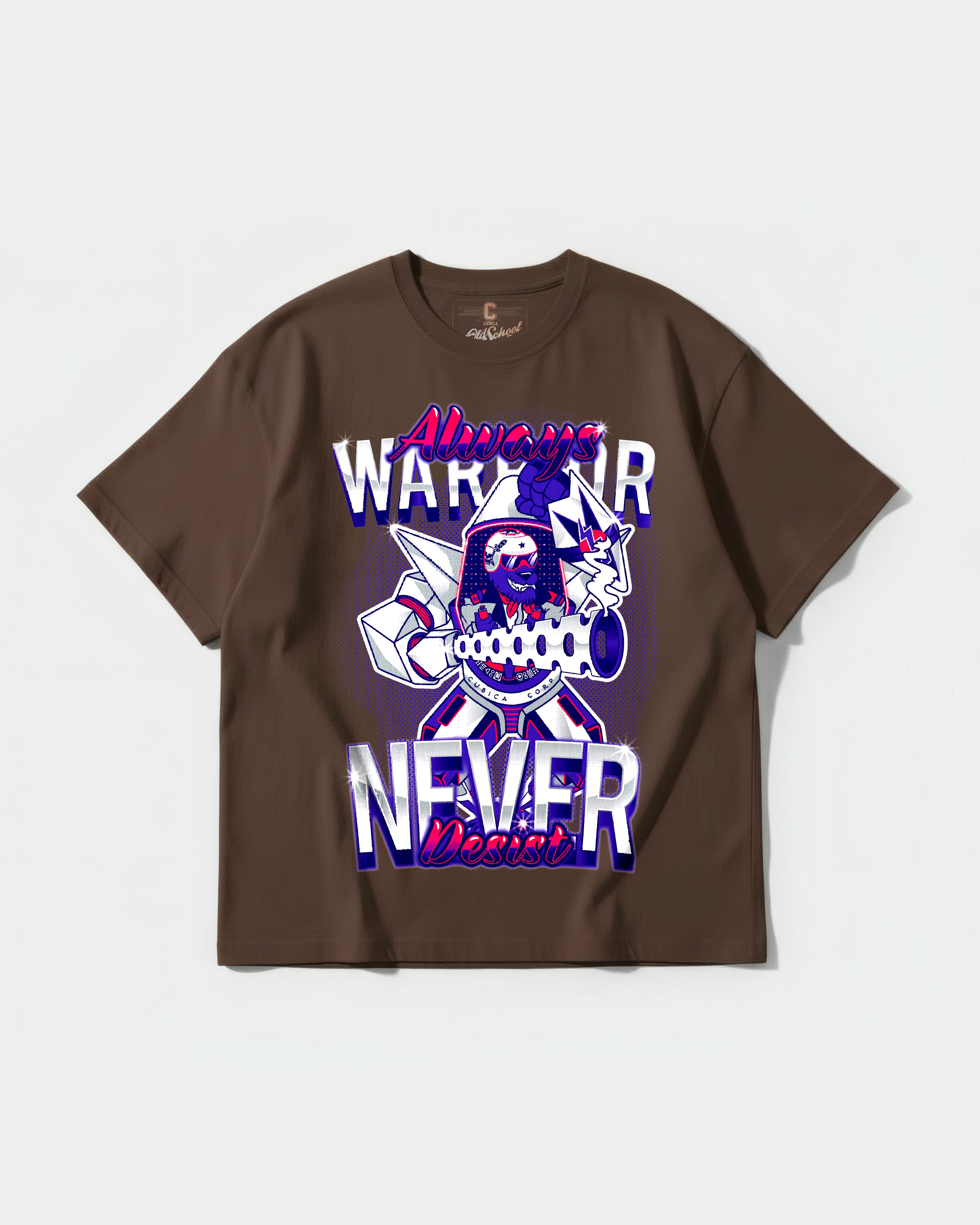 Camiseta Warrior Big Front Oversize Basic Marron