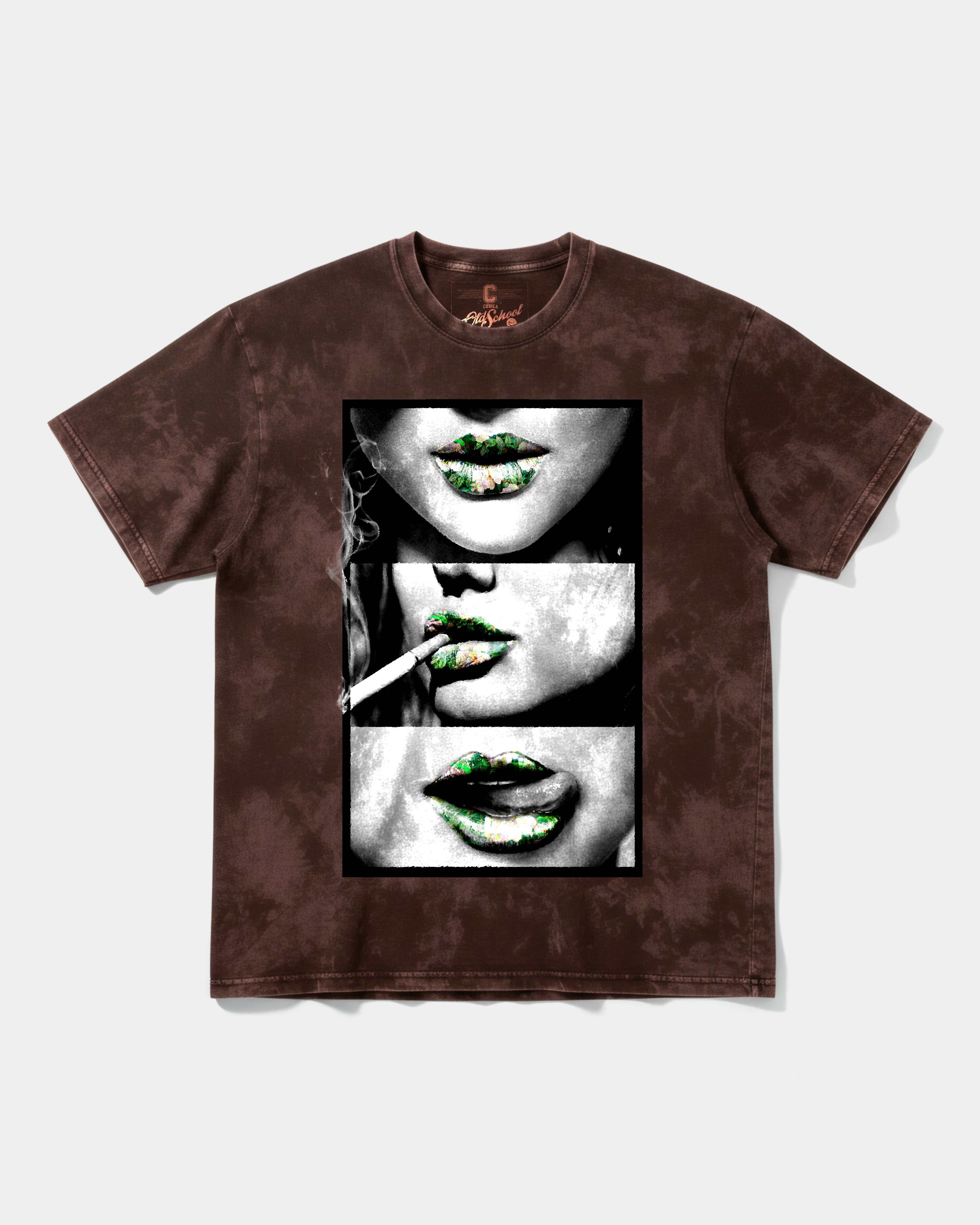 Camiseta Green Kisses Big Front Oversize Acid Marron