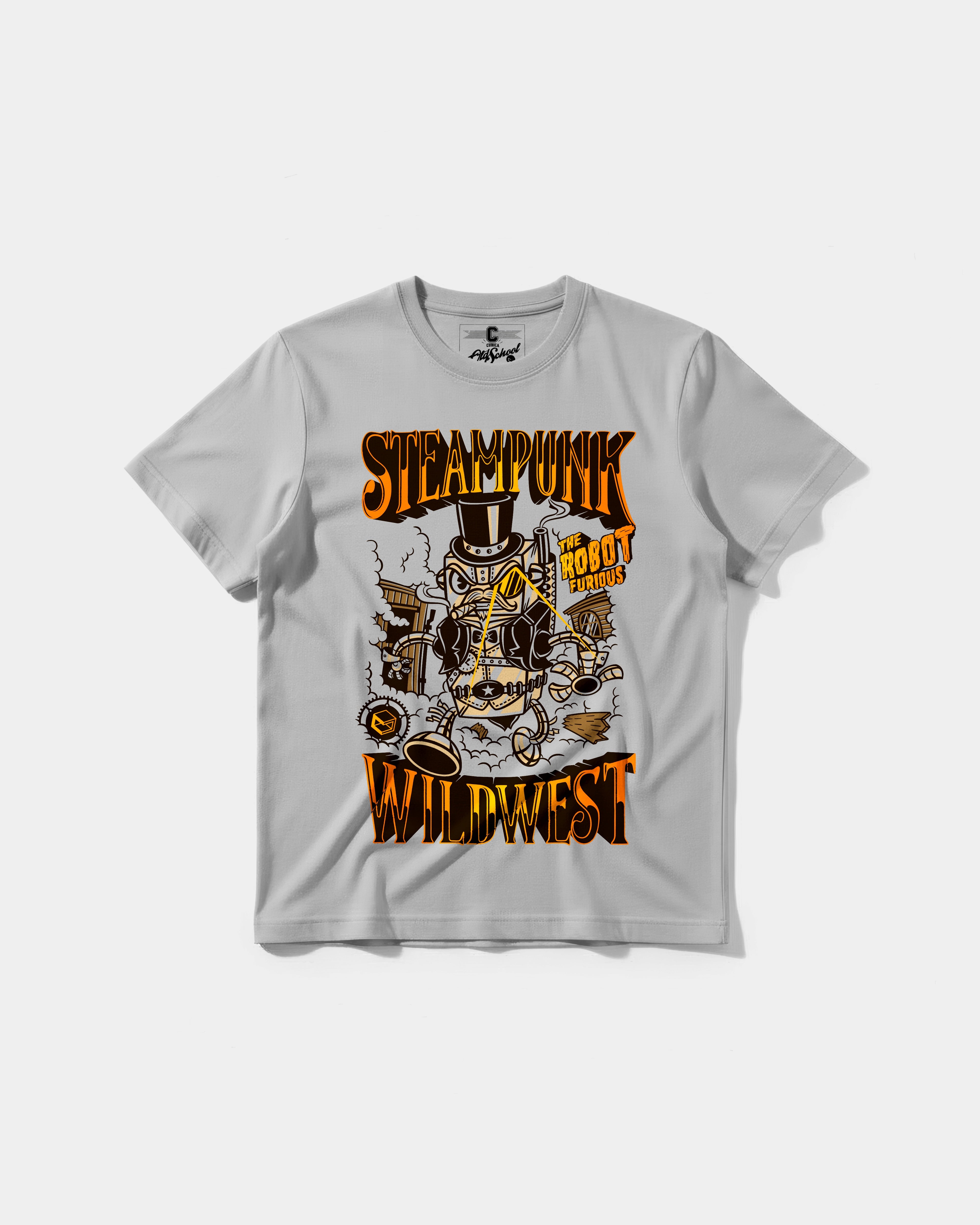 Camiseta Steampunk Wildest Big Front Regular Basic Gris