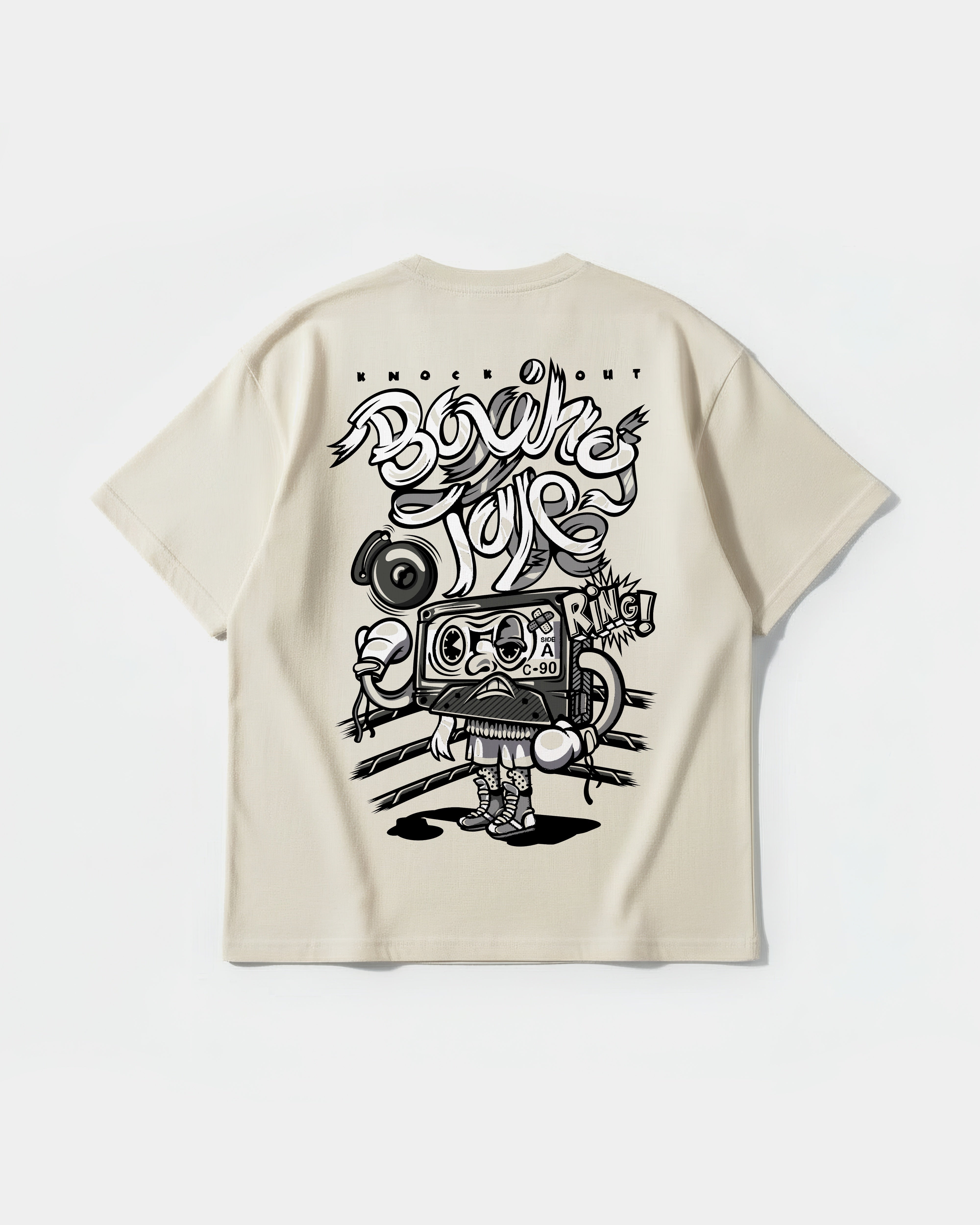 Camiseta Knockout Big Back Oversize Basic Beige
