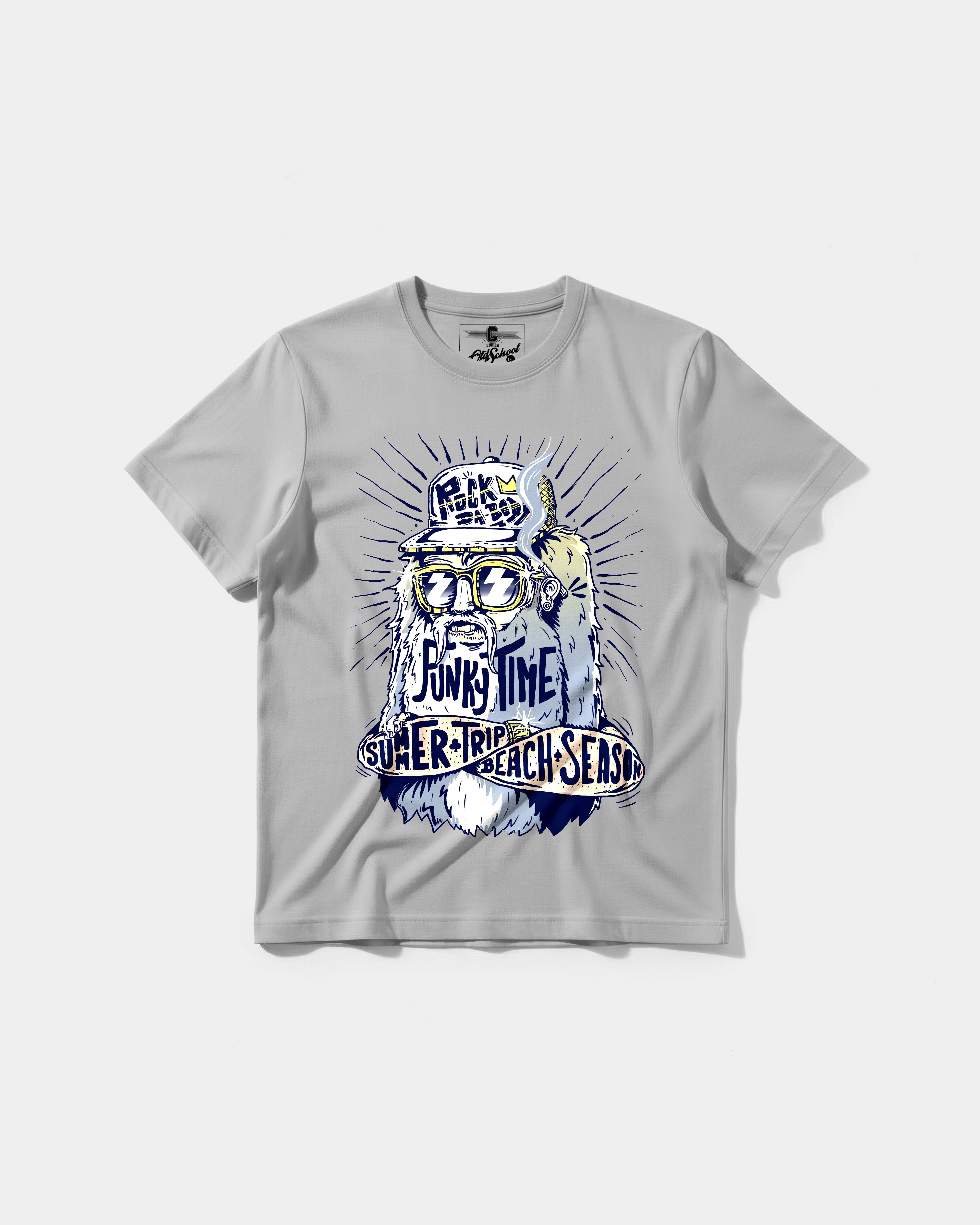 Camiseta Rock Da Body Big Front Regular Basic Gris