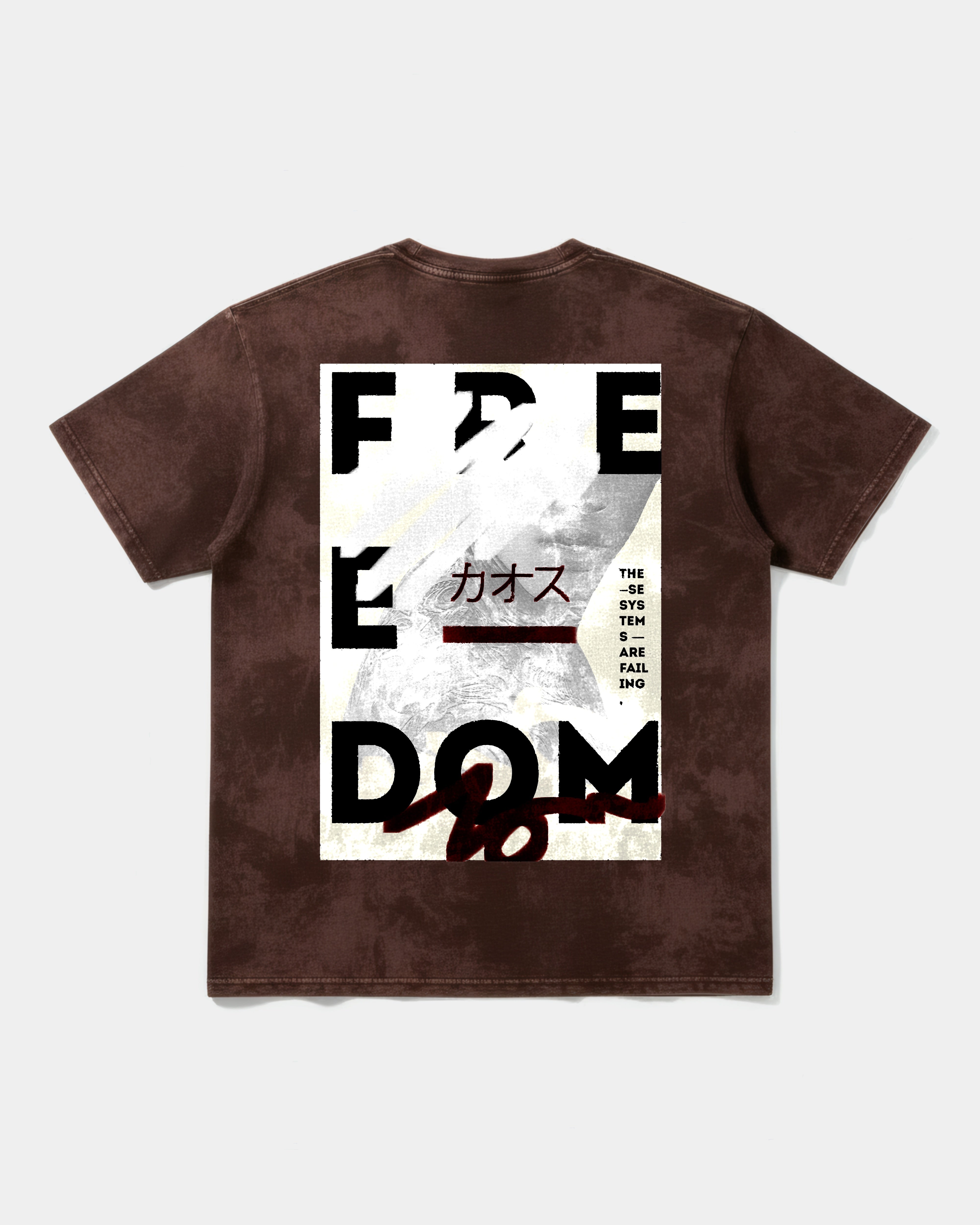 Camiseta Freedom Big Back Oversize Acid Marron