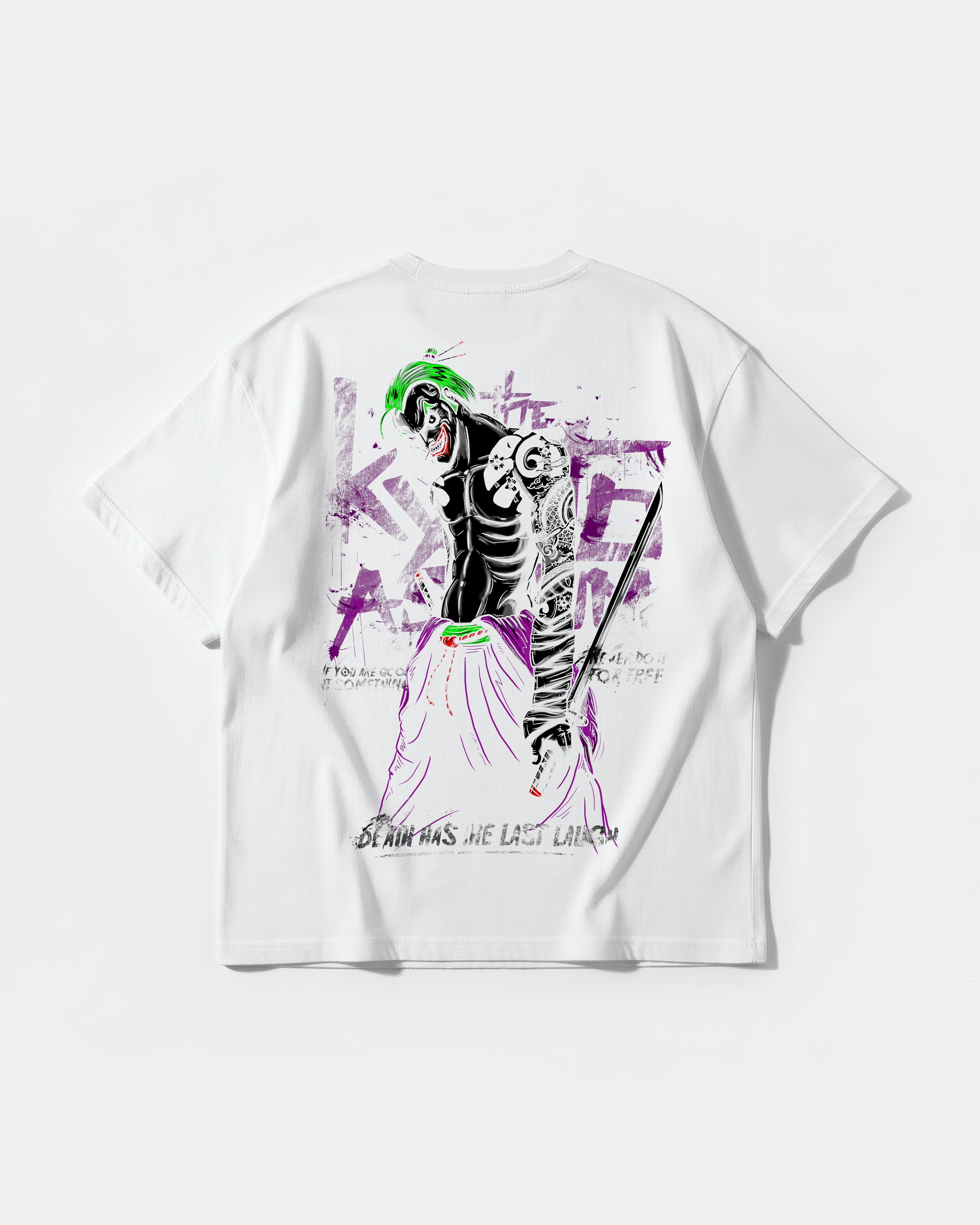 Camiseta Joker Yakuza White Big Back Oversize Basic Blanco