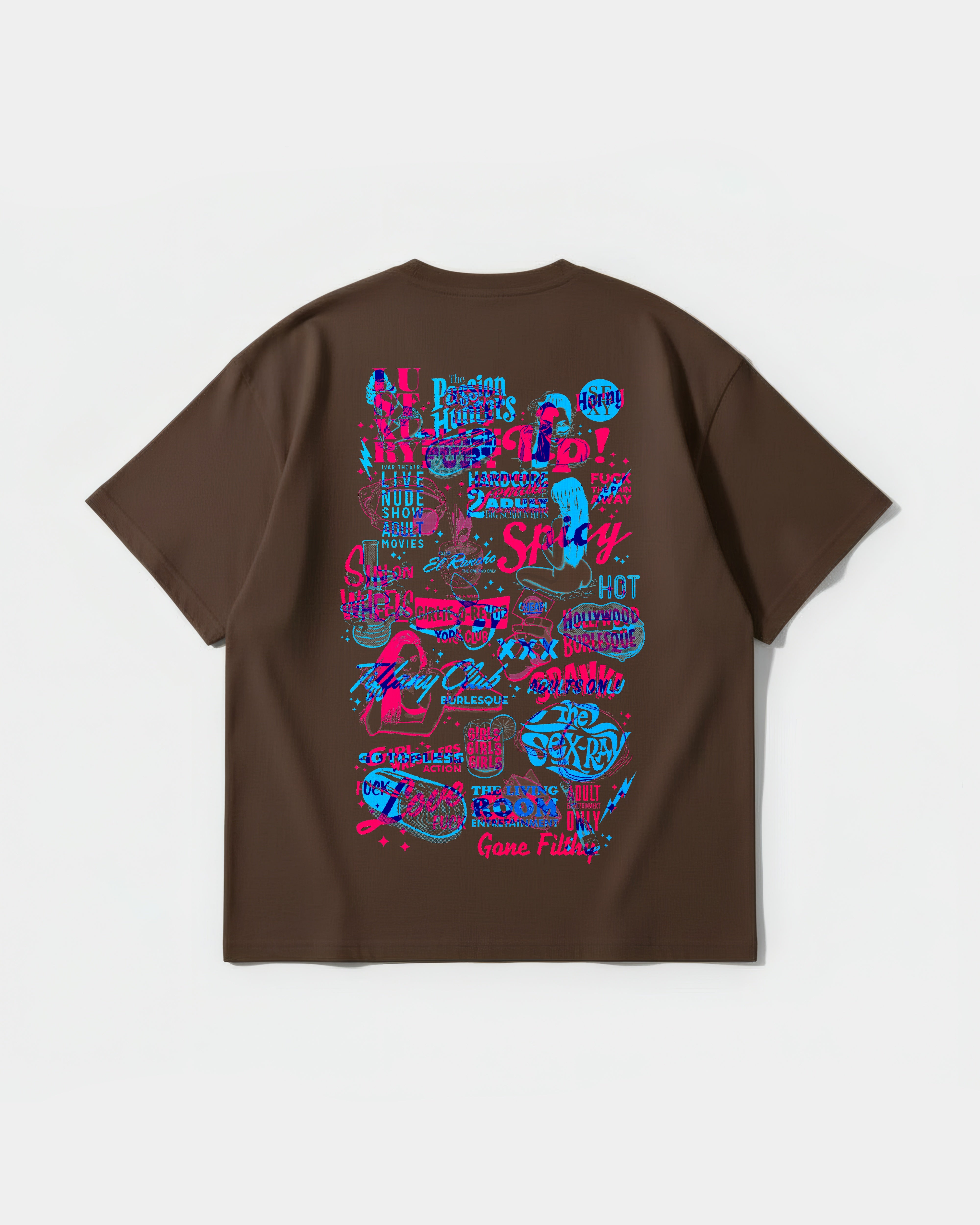 Camiseta Spicy Girl Big Back Oversize Basic Marron