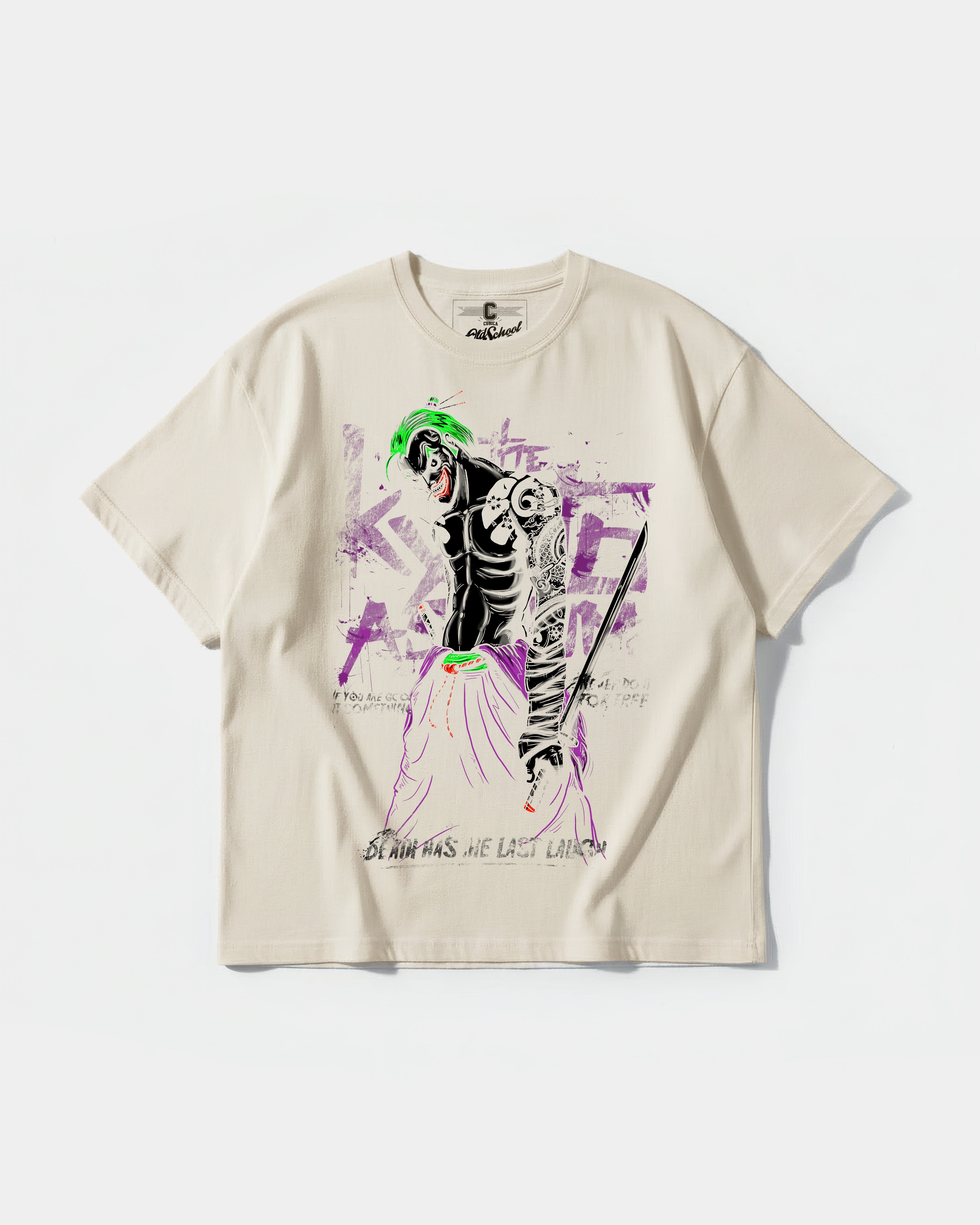 Camiseta Joker Yakuza White Big Front Oversize Basic Beige