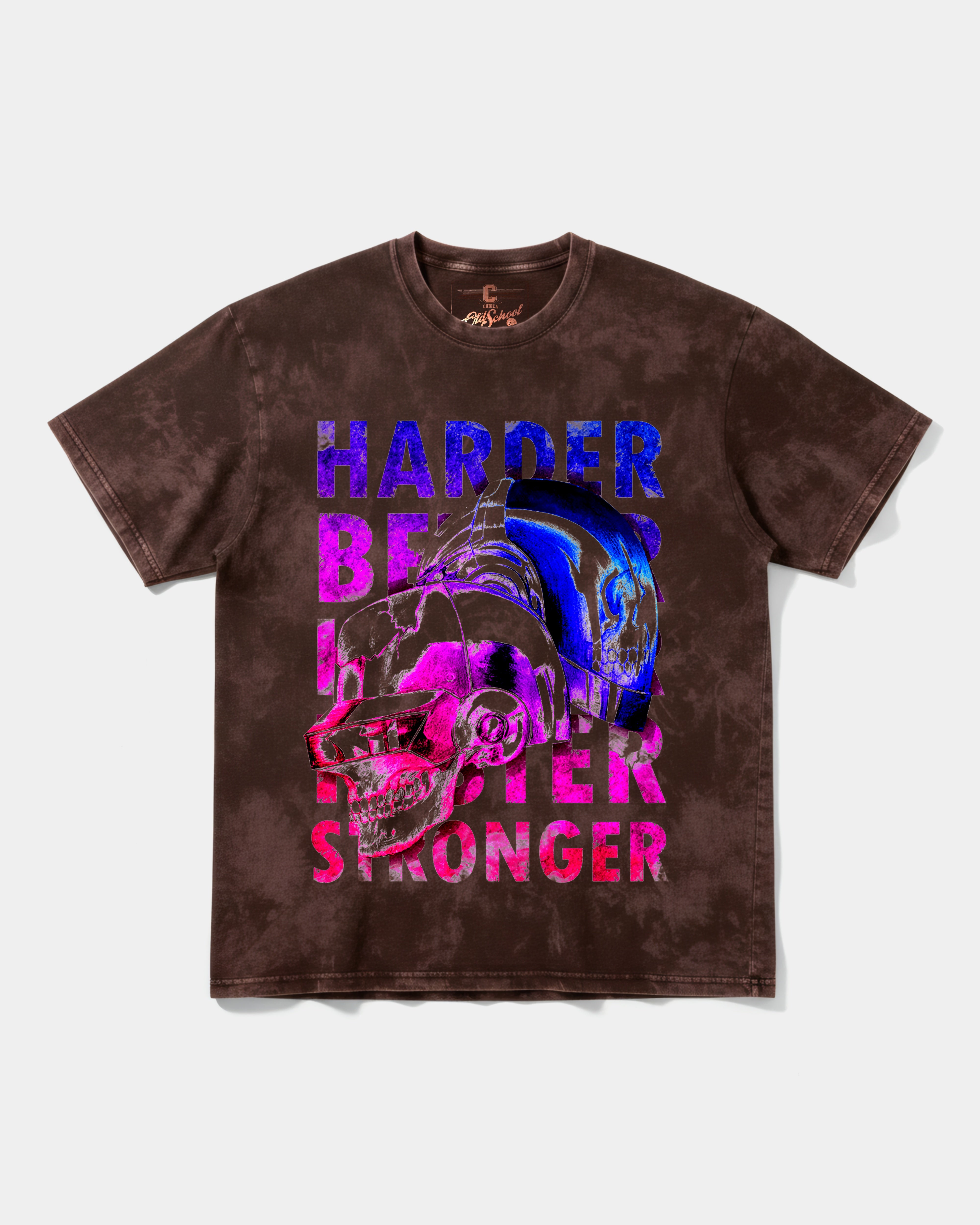 Camiseta Craneos Daft Punk Front Oversize Acid Marron