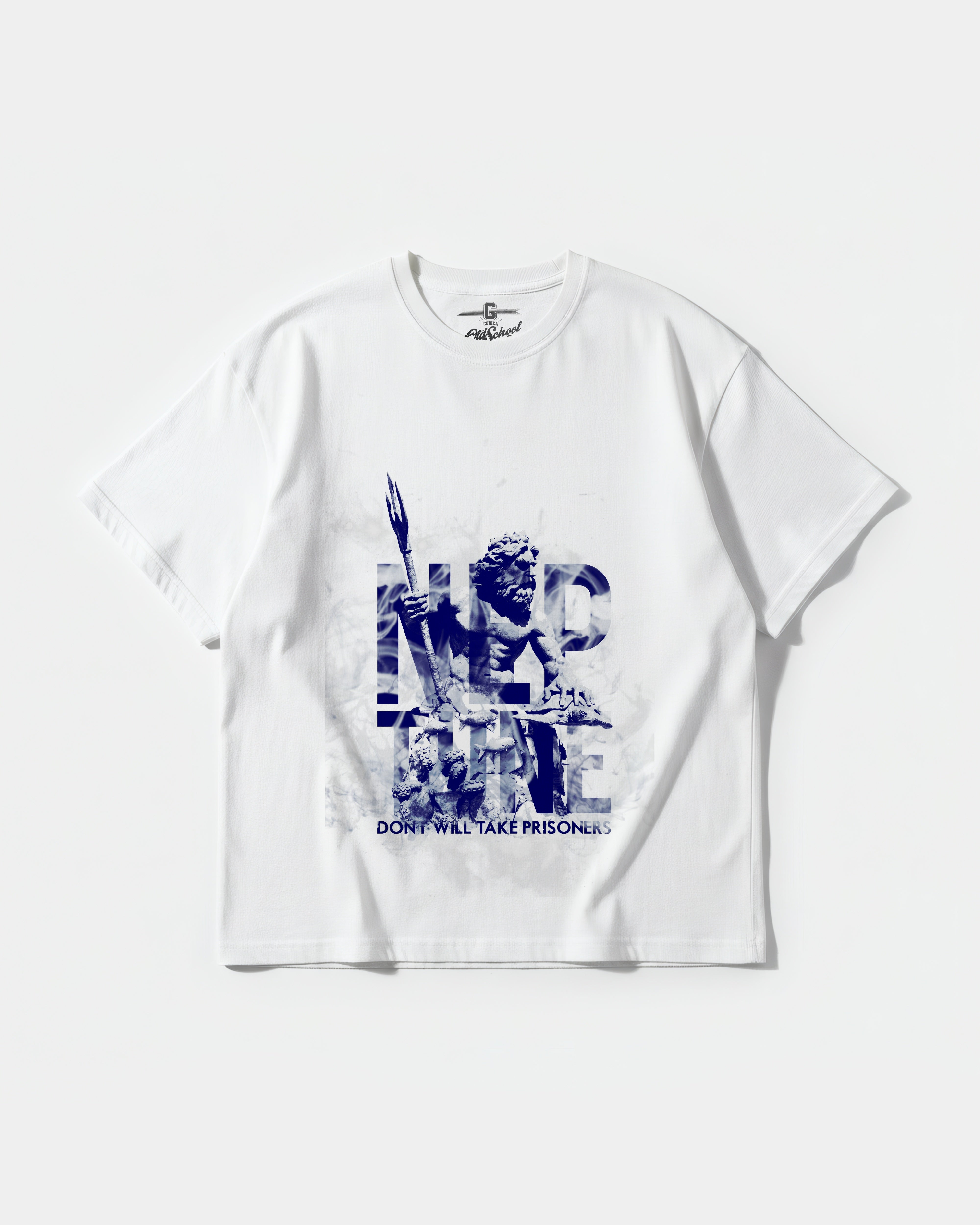 Camiseta Poseidon Big Front Oversize Basic Blanco