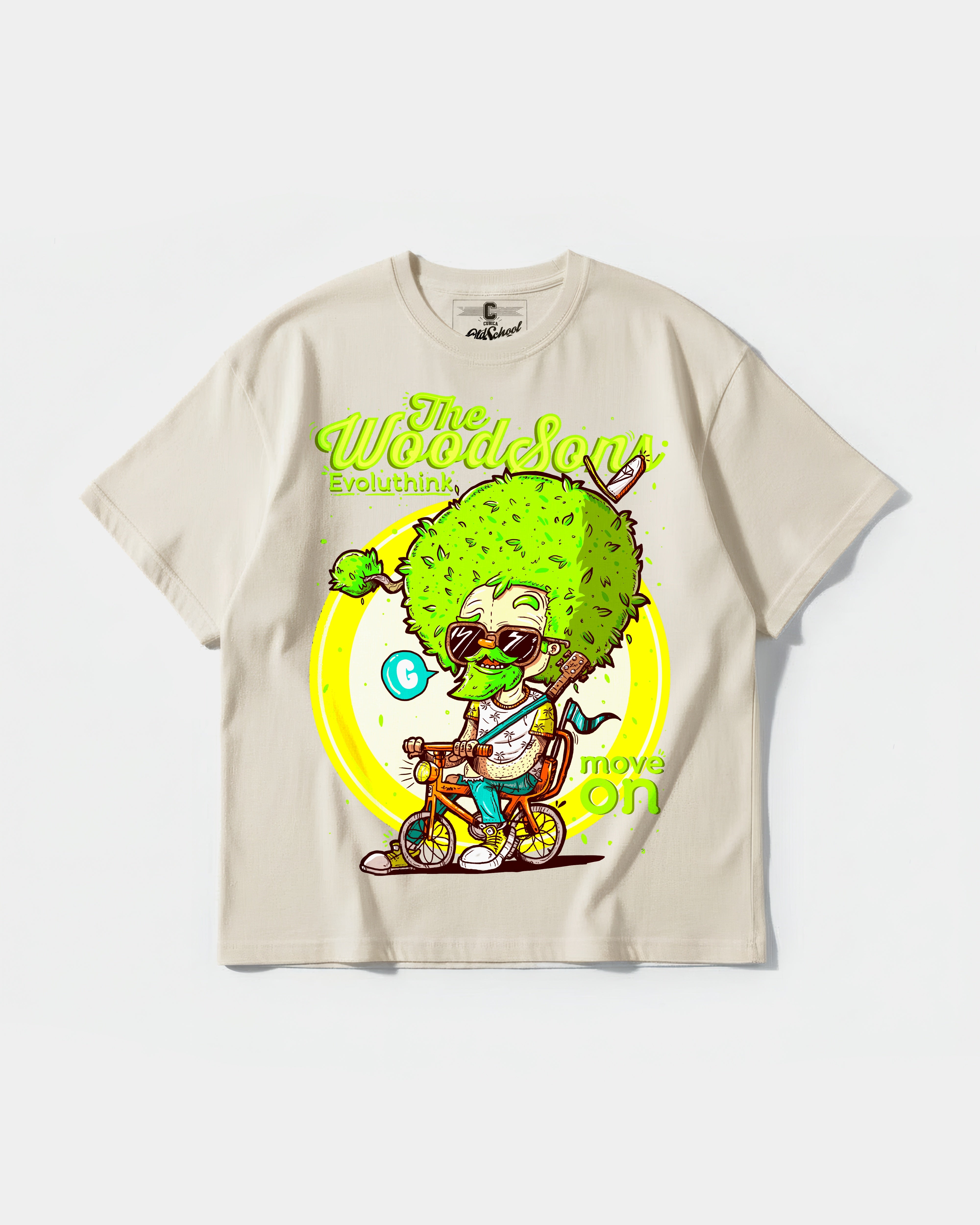 Camiseta The Woodsons White Big Front Oversize Basic Beige