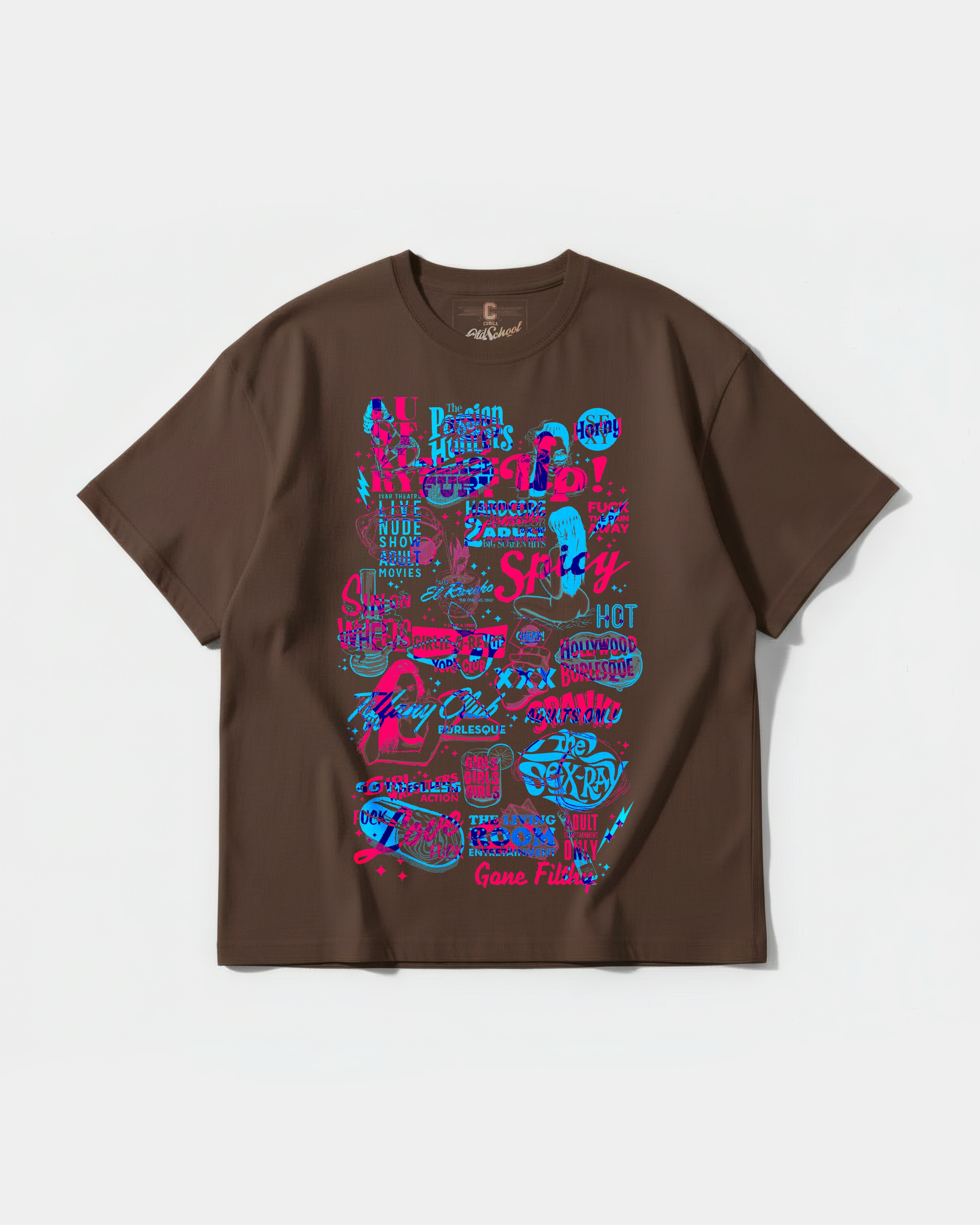 Camiseta Spicy Girl Big Front Oversize Basic Marron