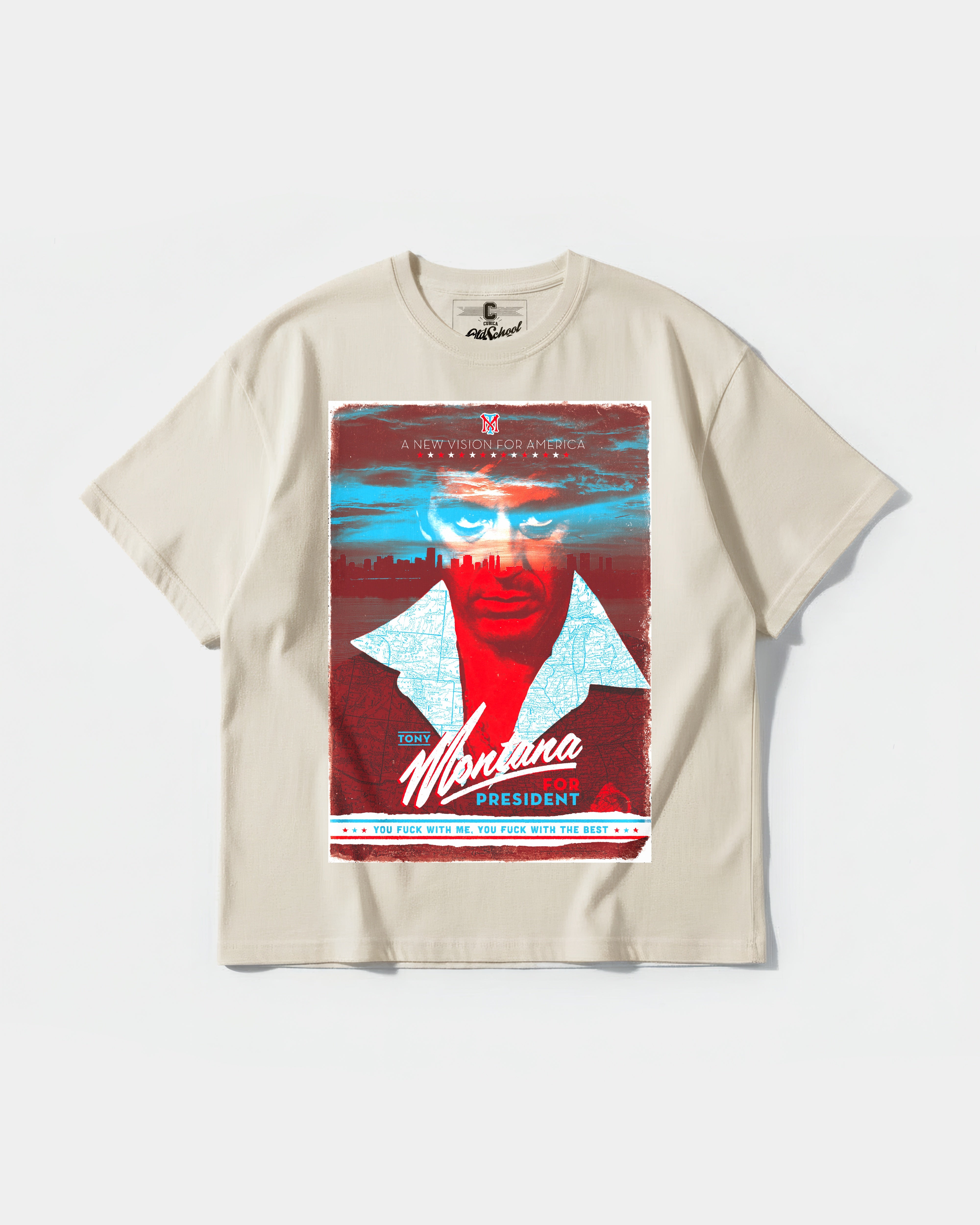 Camiseta Tony Montana Big Front Oversize Basic Beige