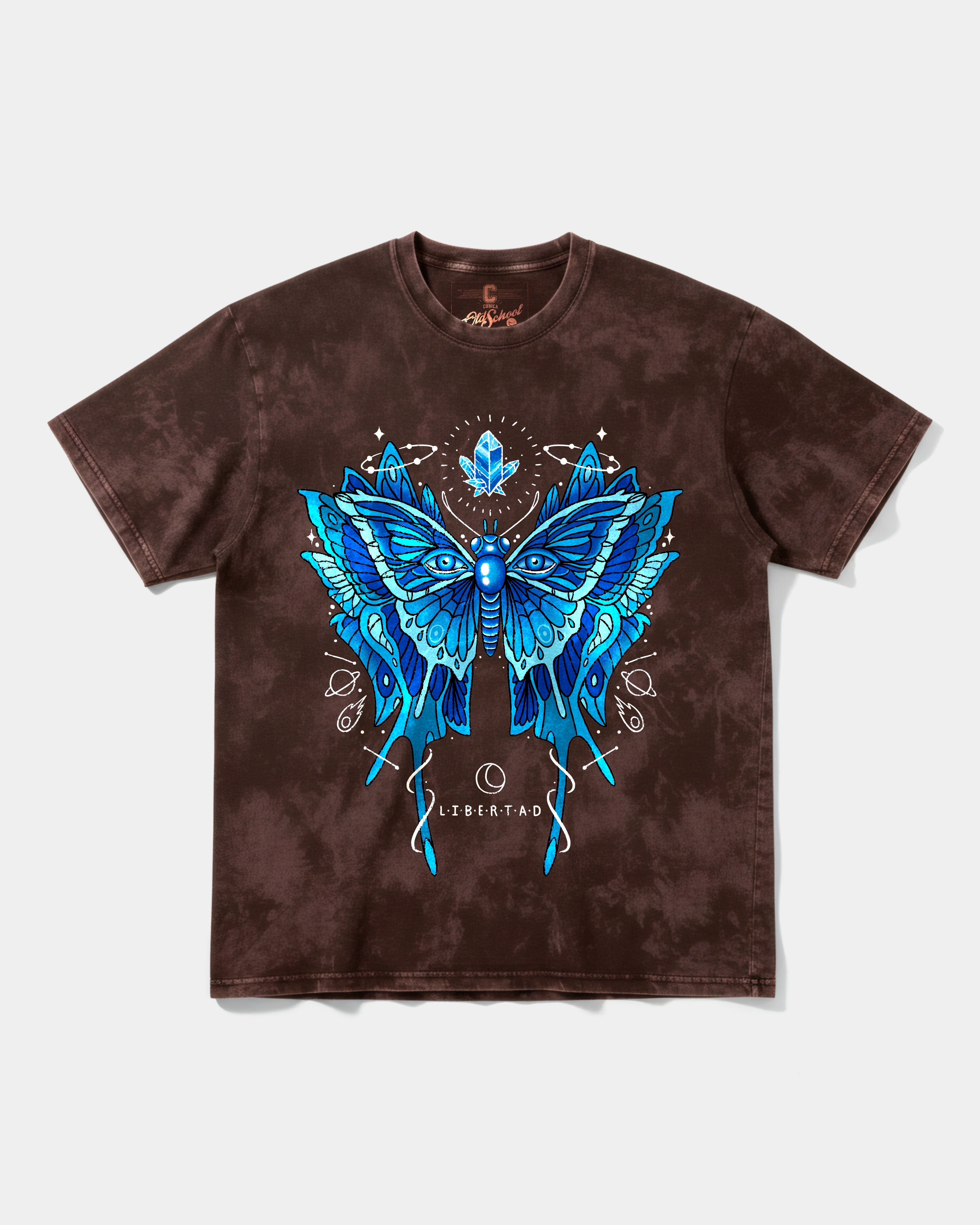 Camiseta Libertad White Big Front Oversize Acid Marron