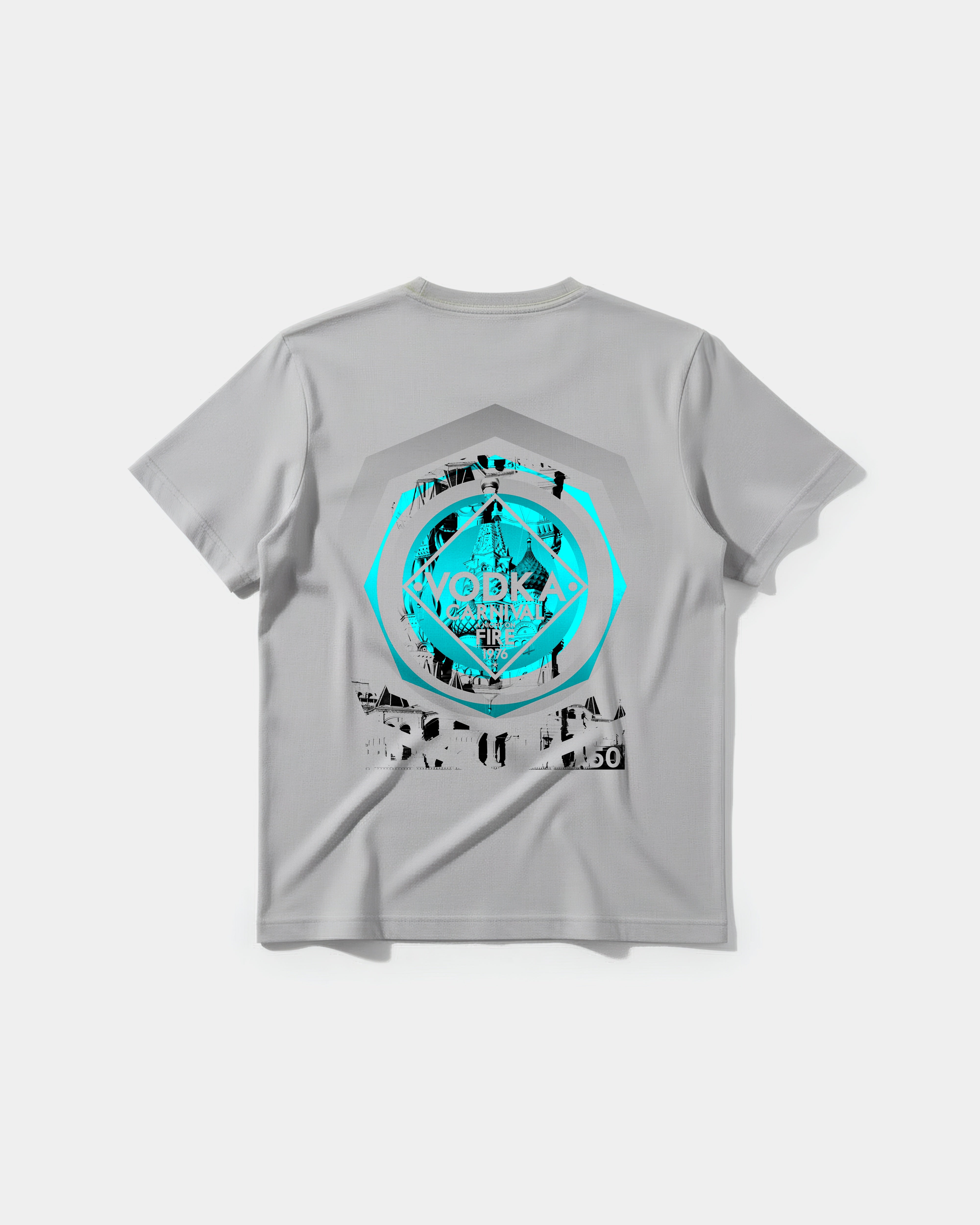 Camiseta Vodka Big Back Regular Basic Gris