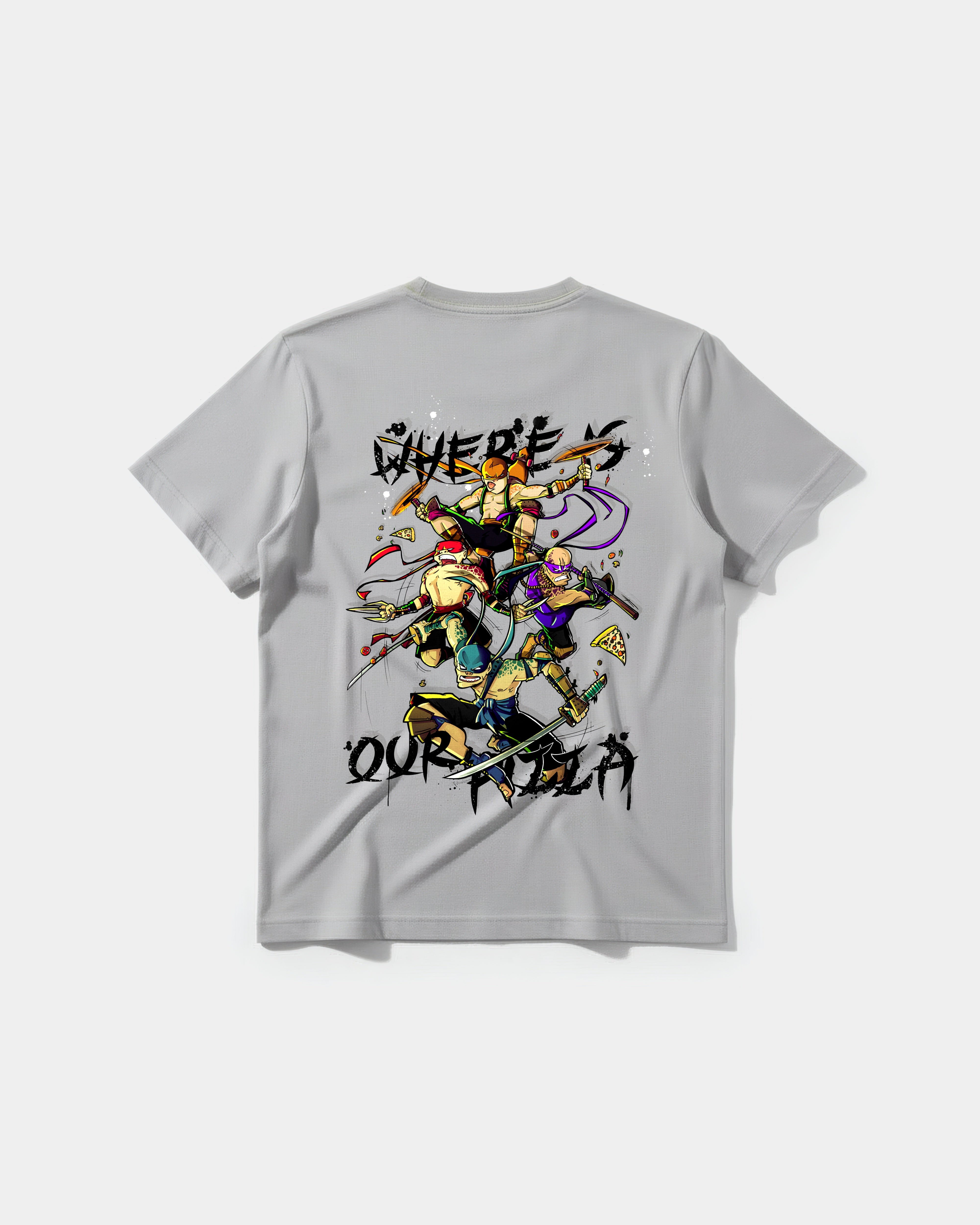 Camiseta Where Our Pizza Big Back Regular Basic Gris