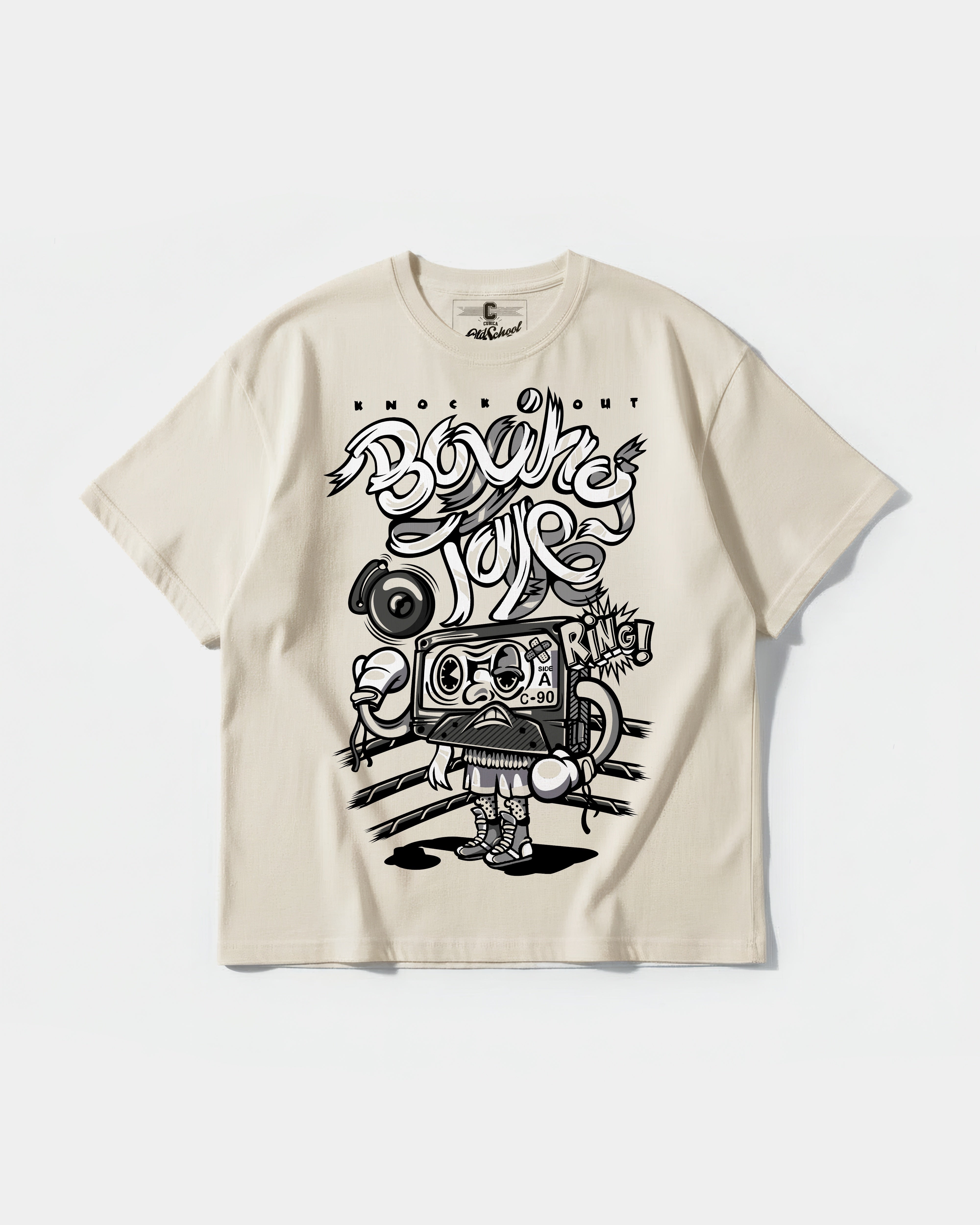 Camiseta Knockout Big Front Oversize Basic Beige