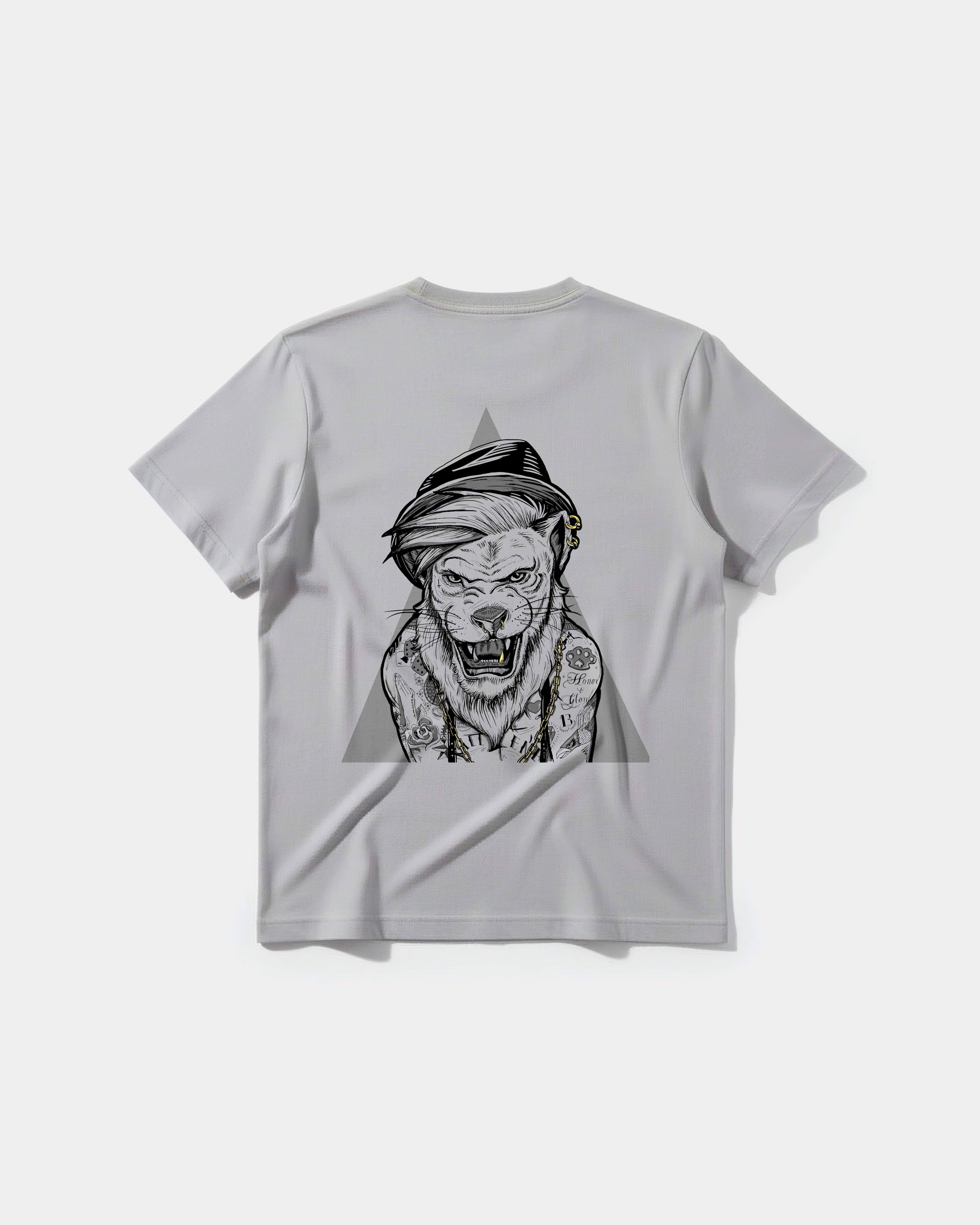 Camiseta Human Lion Big Back Regular Basic Gris