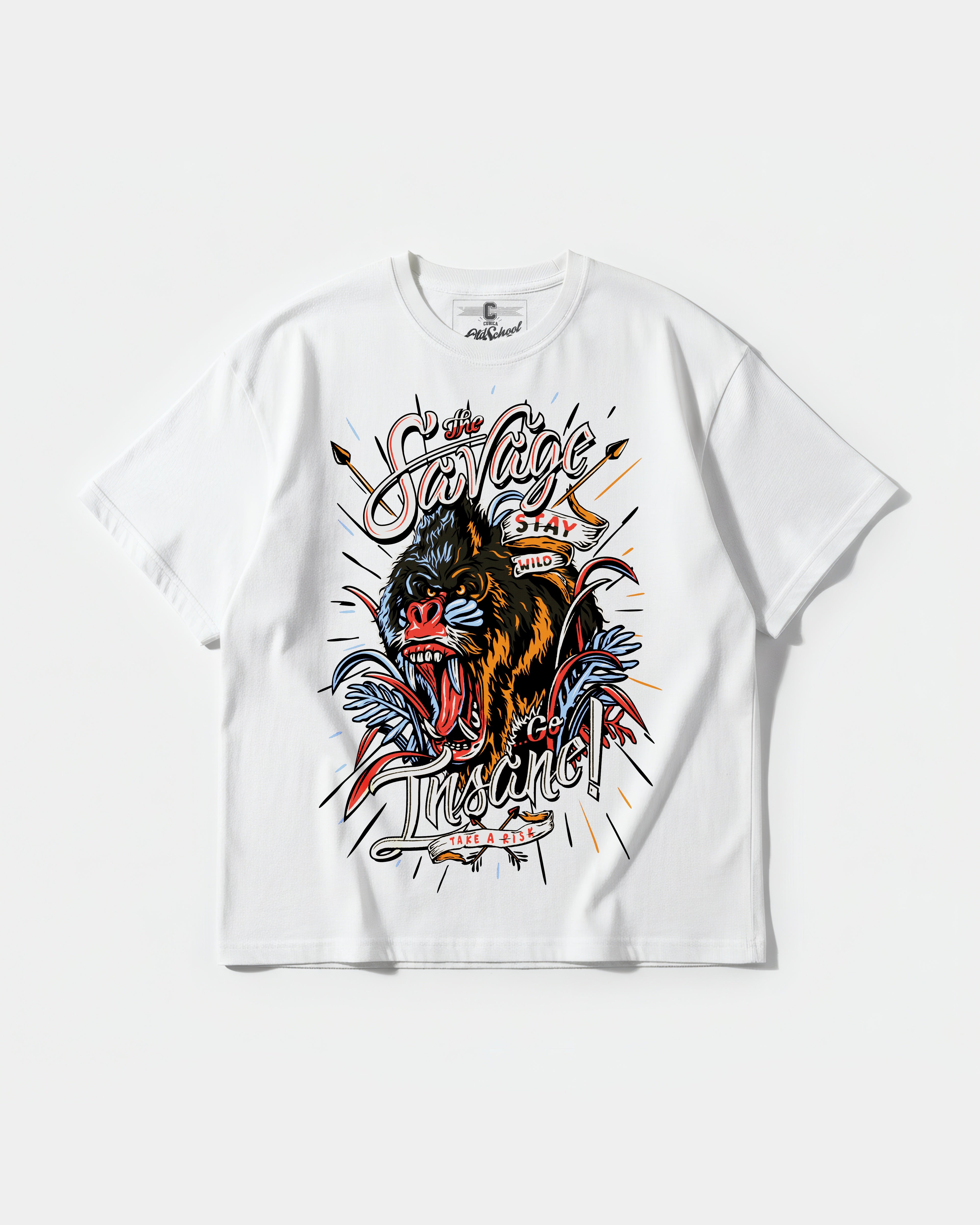 Camiseta The Savage Big Front Oversize Basic Blanco