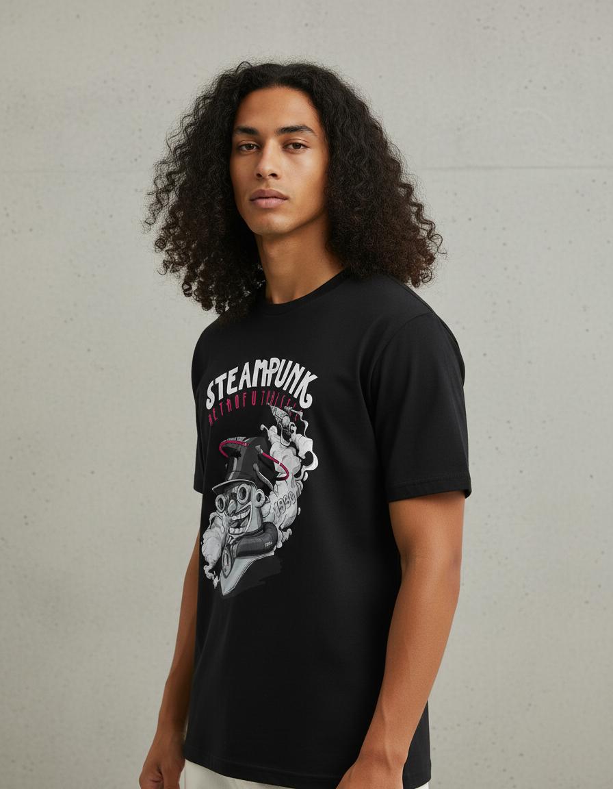 Modelo mide 1,83m y usa talla L
