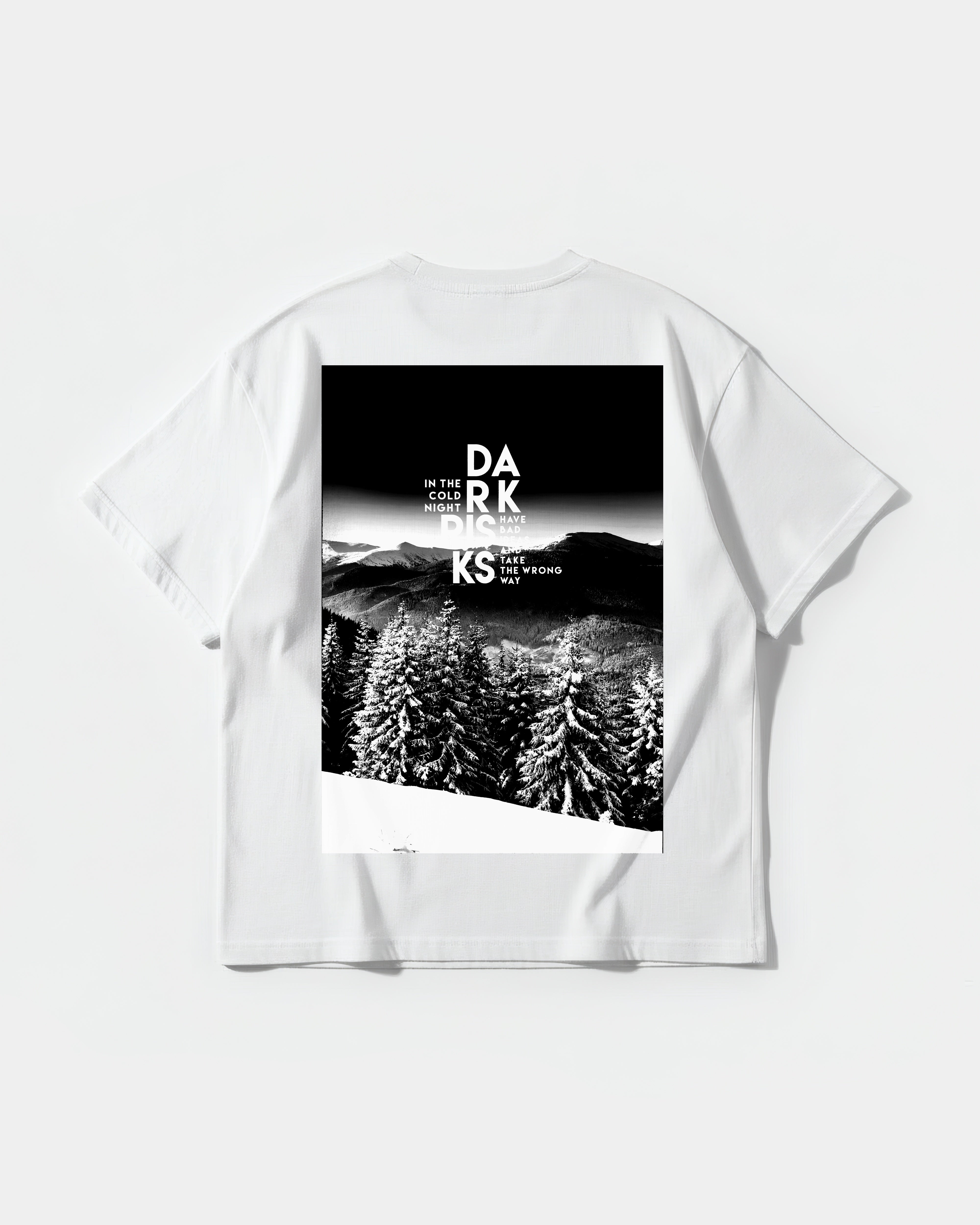 Camiseta Dark Risk White Big Back Oversize Basic Blanco