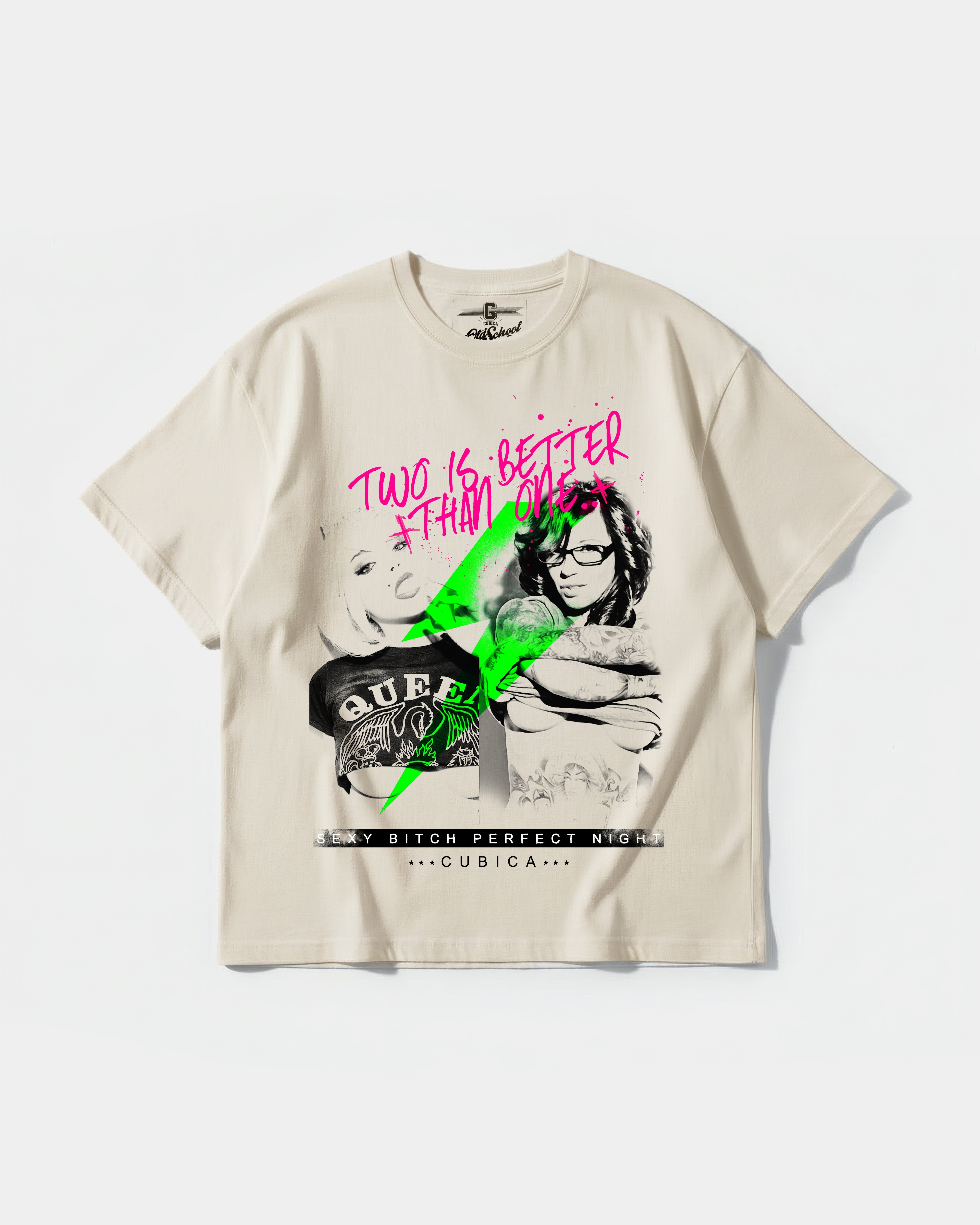 Camiseta Sexy Bitch Big Front Oversize Basic Beige